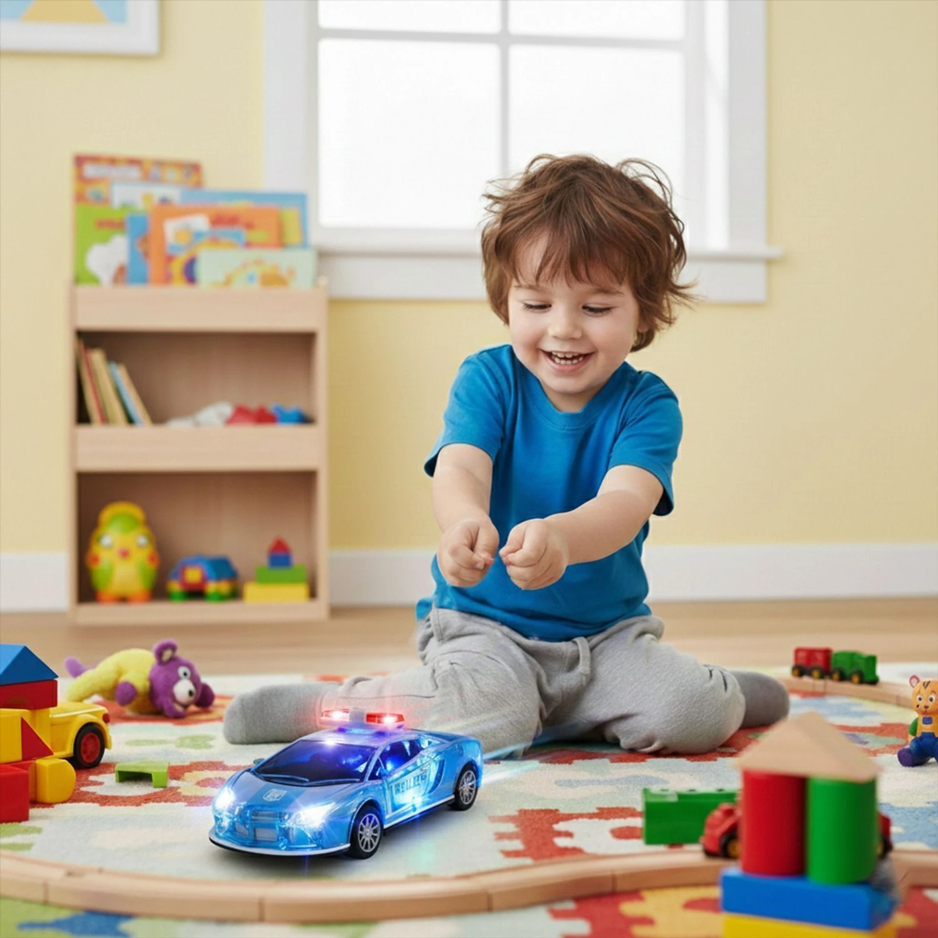 Twist N Turn 3D Police Friction Car Toy With Lights &Amp; Music 1
