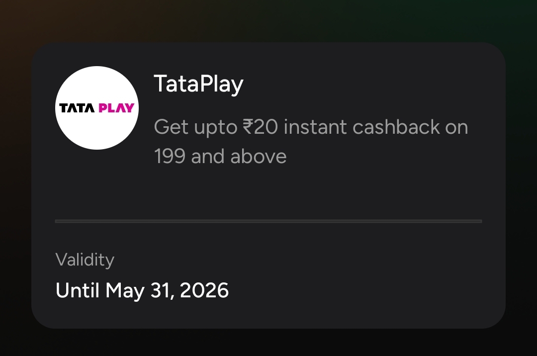 Tataplay Get Upto ₹20 Instant Cashback On ₹199 And Above 3