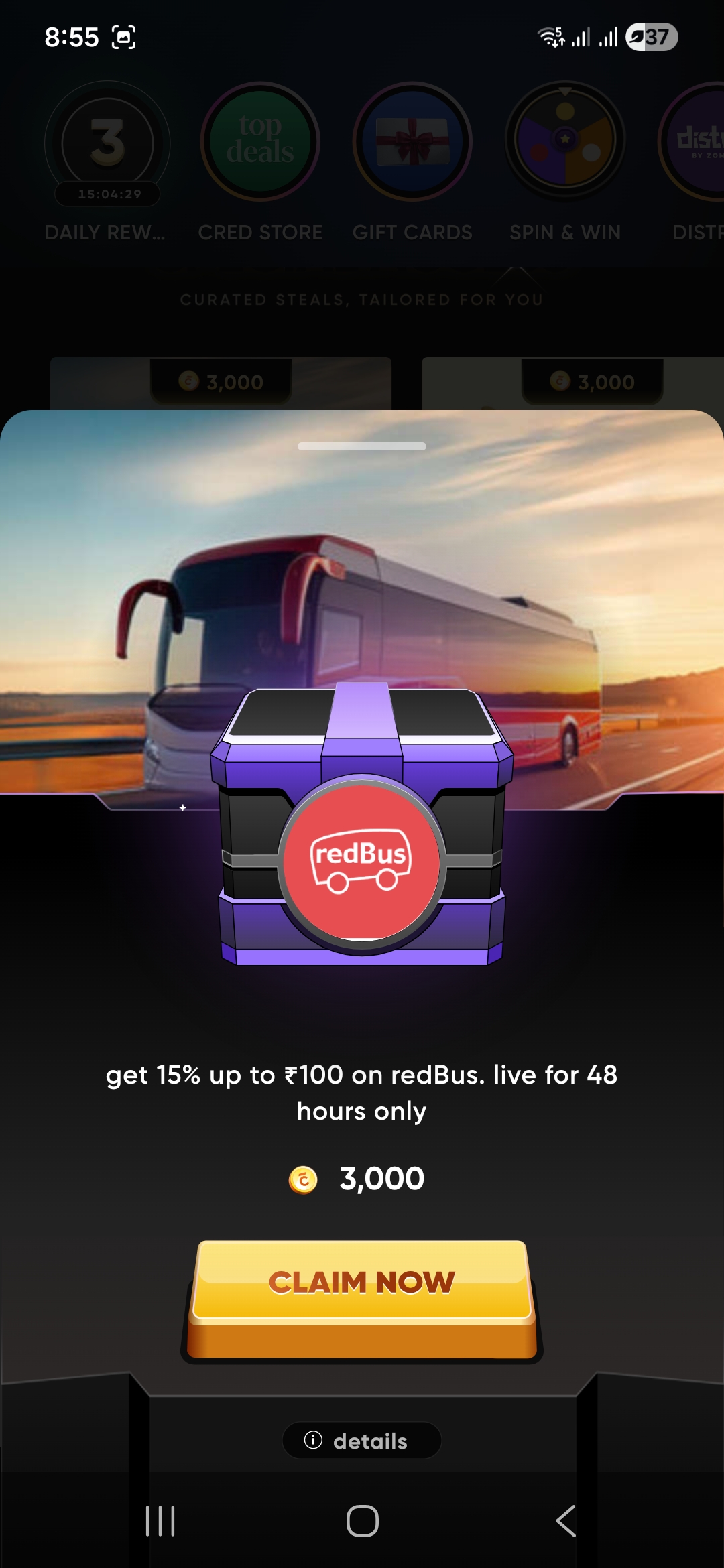Redbus Cred Offer - Get 15% Off Upto Rs100 14