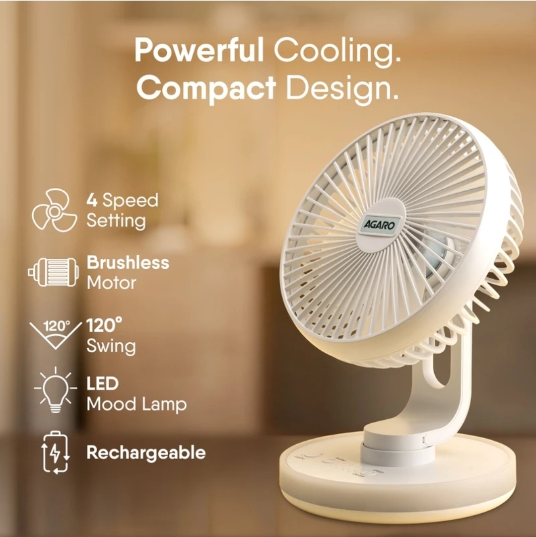 Agaro Alpha Desktop Fan With Light Table Fan 14