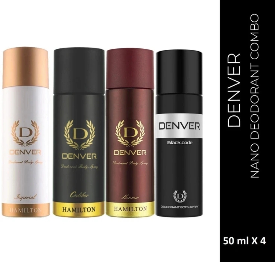 DENVER Black Code Set of 4 Deodorant Spray - For Men (200 ml, Pack of 4)