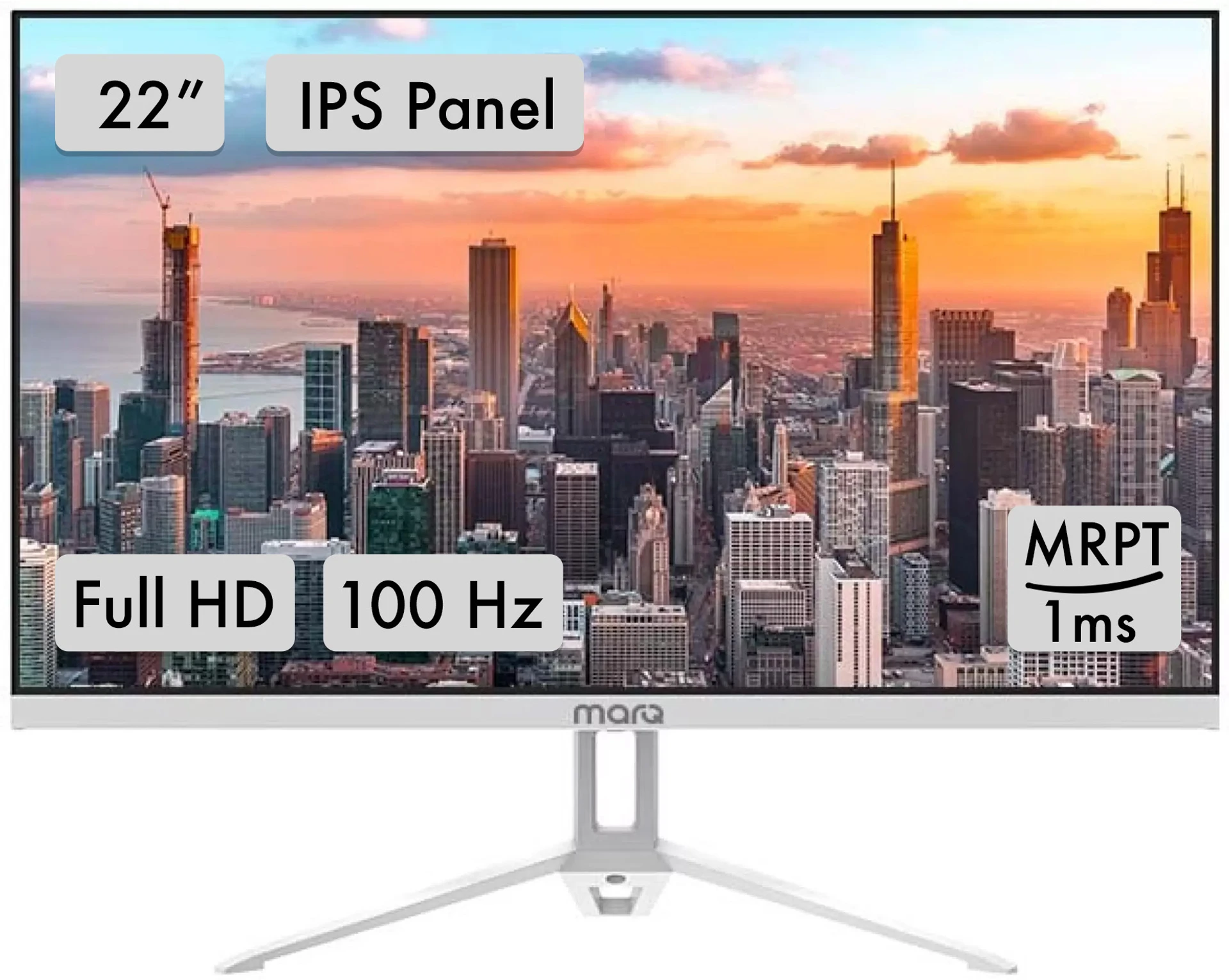 Marq 22 Inch Full Hd Ips Panel Inbuilt Speakers Monitor 16