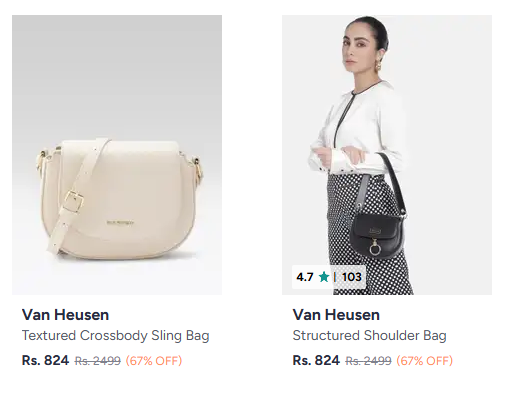 Myntra Van Heusen Women Handbags - Upto 67% off 