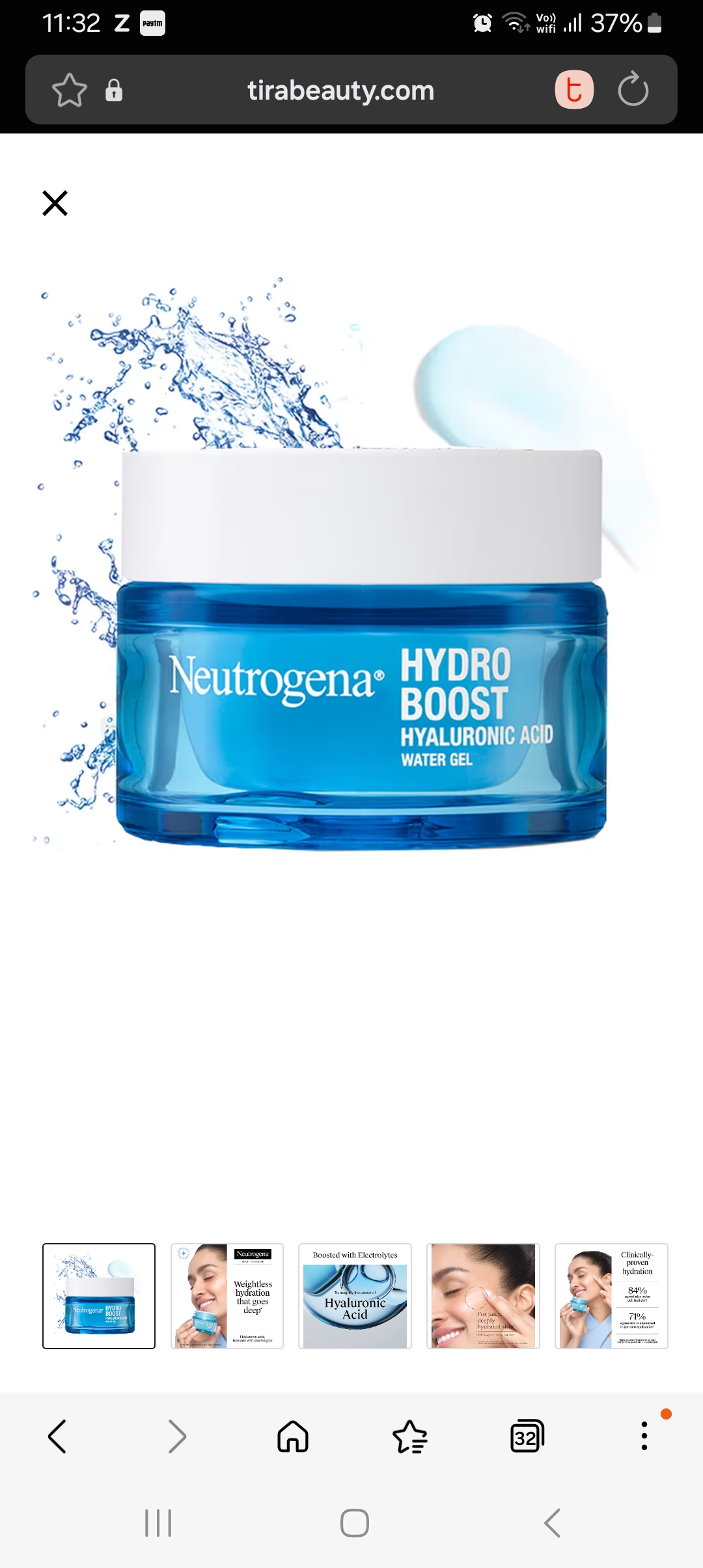Neutrogena Hydro Boost Water Gel Face Moisturizer With Hyaluronic Acid For 72 Hours Hydration (50g)