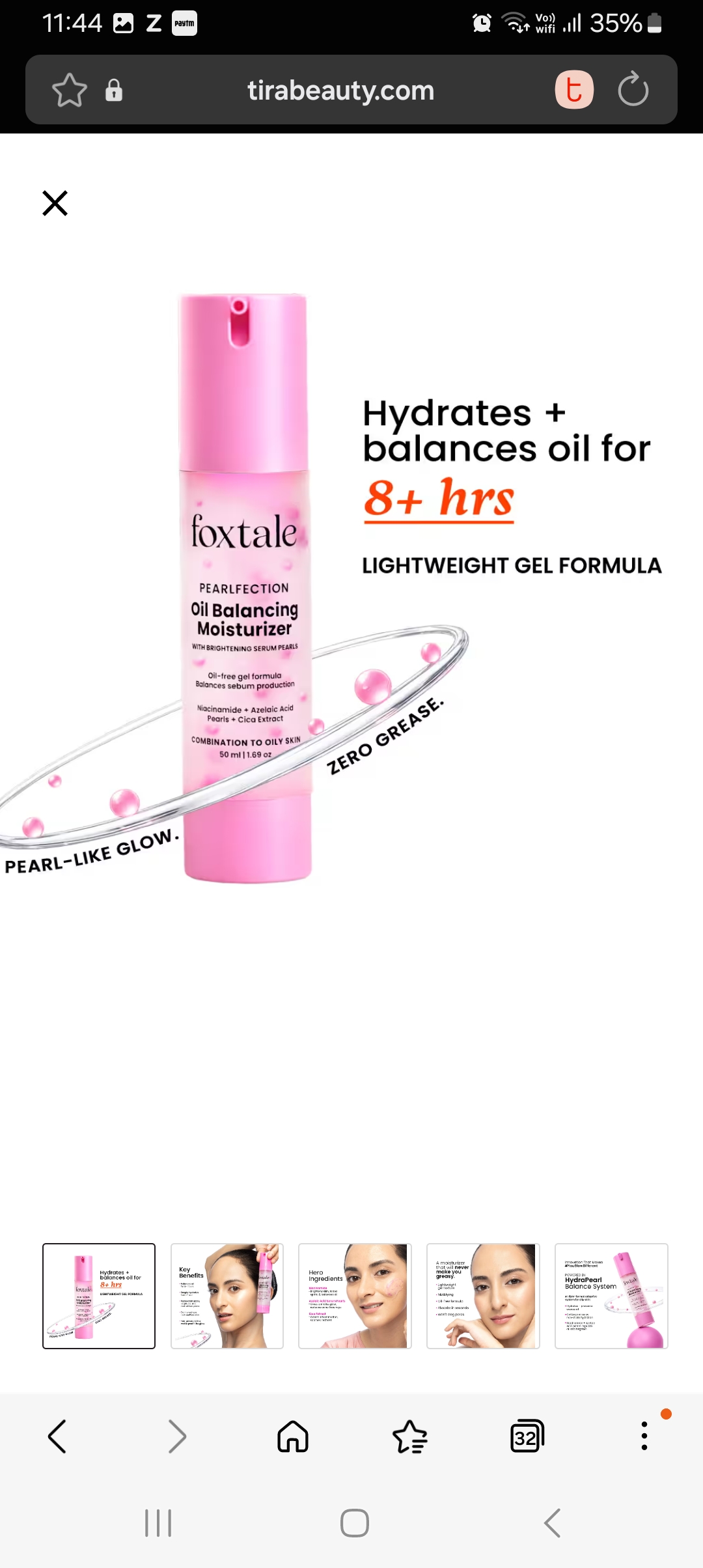 Foxtale Pearlfection Oil Balancing Moisturizer (50 ml)