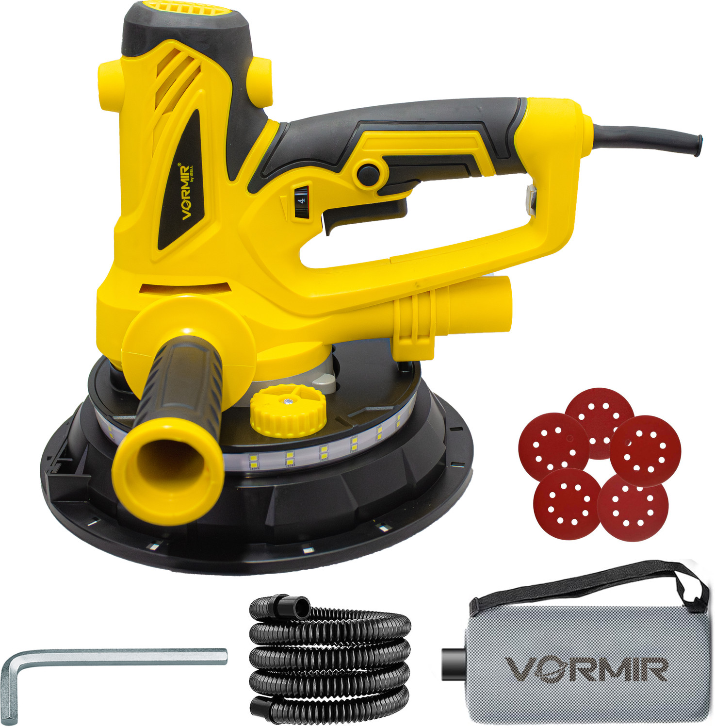 Ibell Vormir Vr Ds18-90 Drywall Sander,900W,1400-2700Rpm,180Mm /7&Quot;Disc,32Mm Dust Port, Drywall Sander 1