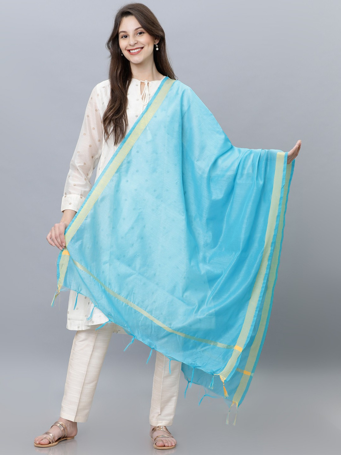 Vishudh Jacquard Solid Women Dupatta 1