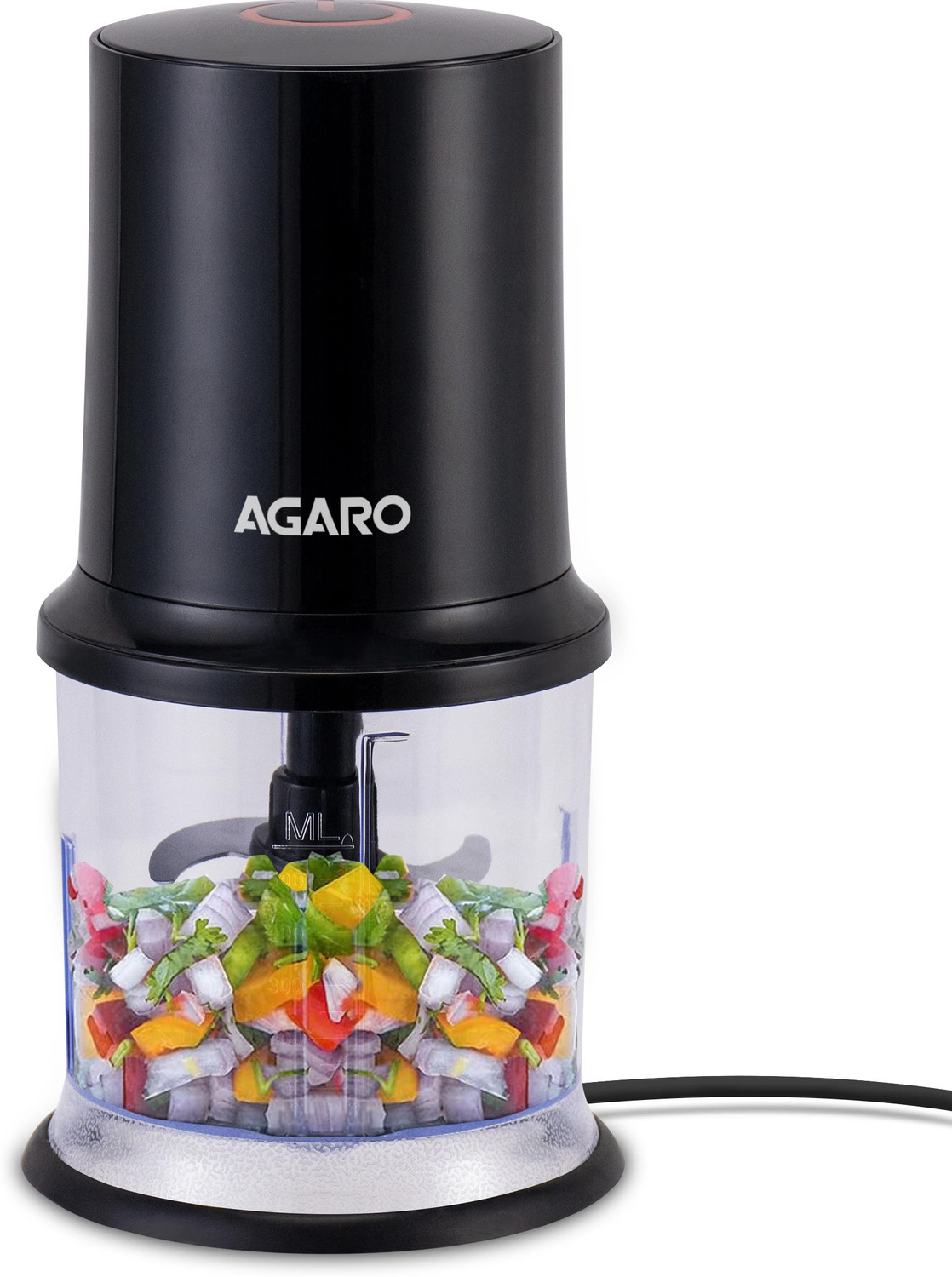Agaro Elegant Electric 400W Vegetable Chopper, 500 Ml, 100% Copper Winded Motor, Electric Vegetable &Amp; Fruit Chopper 1