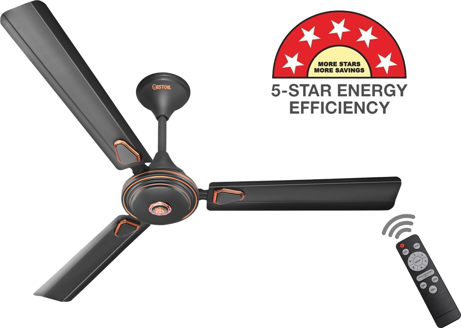 Gestor Avenzo Bldc Super Hi Speed 48 Inch With 5 Year Warranty Anti Dust, Bldc Motor With Remote, Energy Saving, Silent Operation 1200 Mm Ceiling Fan 1