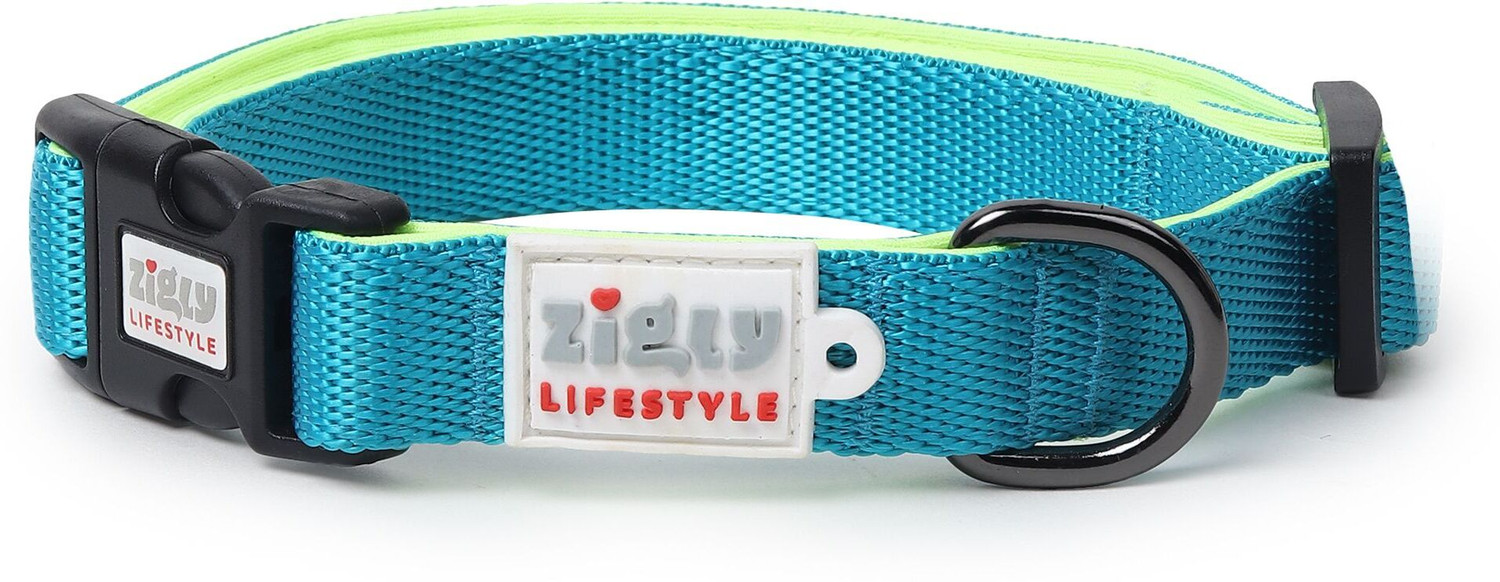 ZIGLY Lifestyle Classic Padded Dog Collar - XSmall - Neon Green | Collars for Dogs Dog Everyday Collar