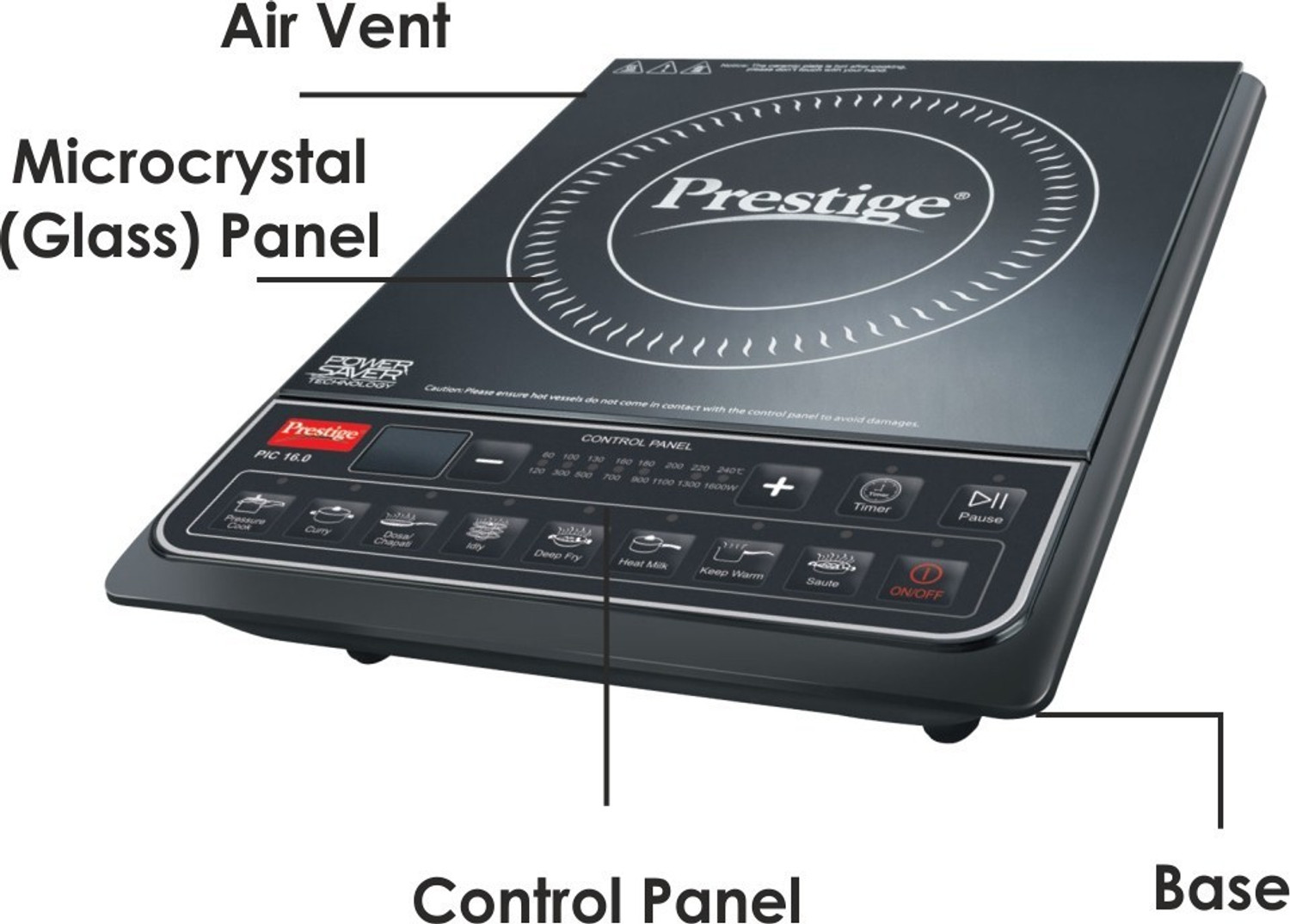 Prestige 2000 W Induction Cooktop Push Button 1