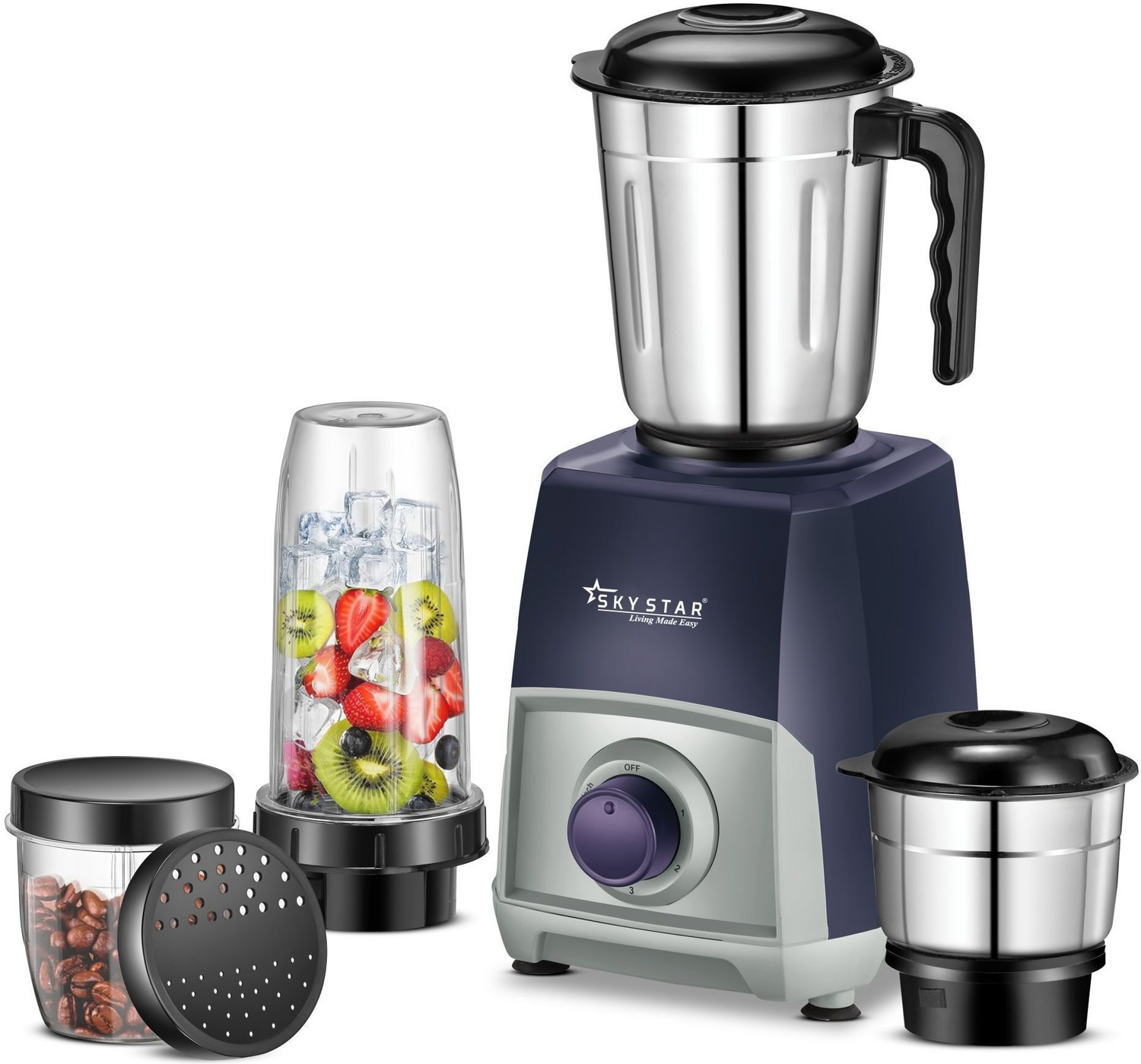Skystar Navystorm 4 Jar 750 W Juicer Mixer Grinder 1