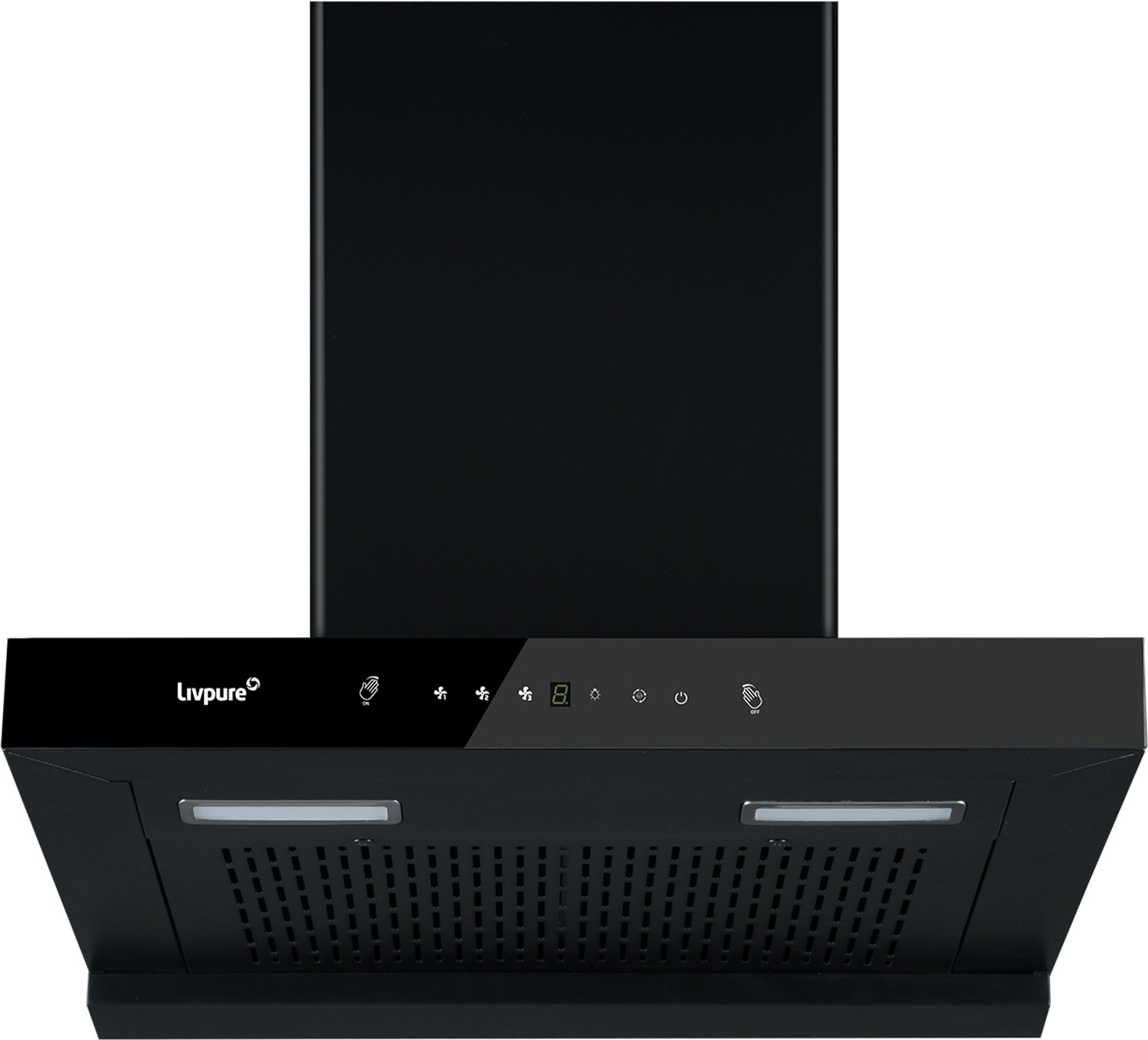 Livpure Evora-75 1350 Cmh 75 Cm T-Shape 75 Cm | 10 Years Motor Warranty| Heat Autoclean| Gesture Control|Filterless| Powerful Suction | Low Noise Auto Clean Chimney 1