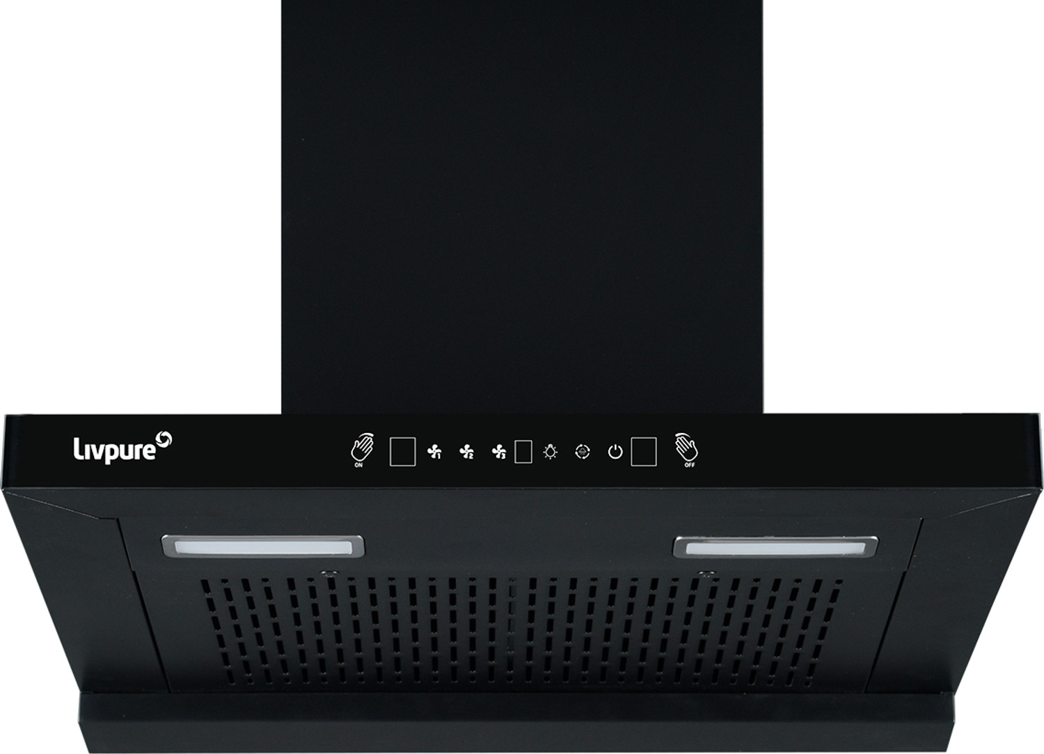 LIVPURE Evora-60 Auto Clean T-Shape 60 cm | 10 Years Motor Warranty| Heat Autoclean| Gesture Control|Filterless| Powerful Suction | Low Noise Wall Mounted Black 1350 CMH Chimney