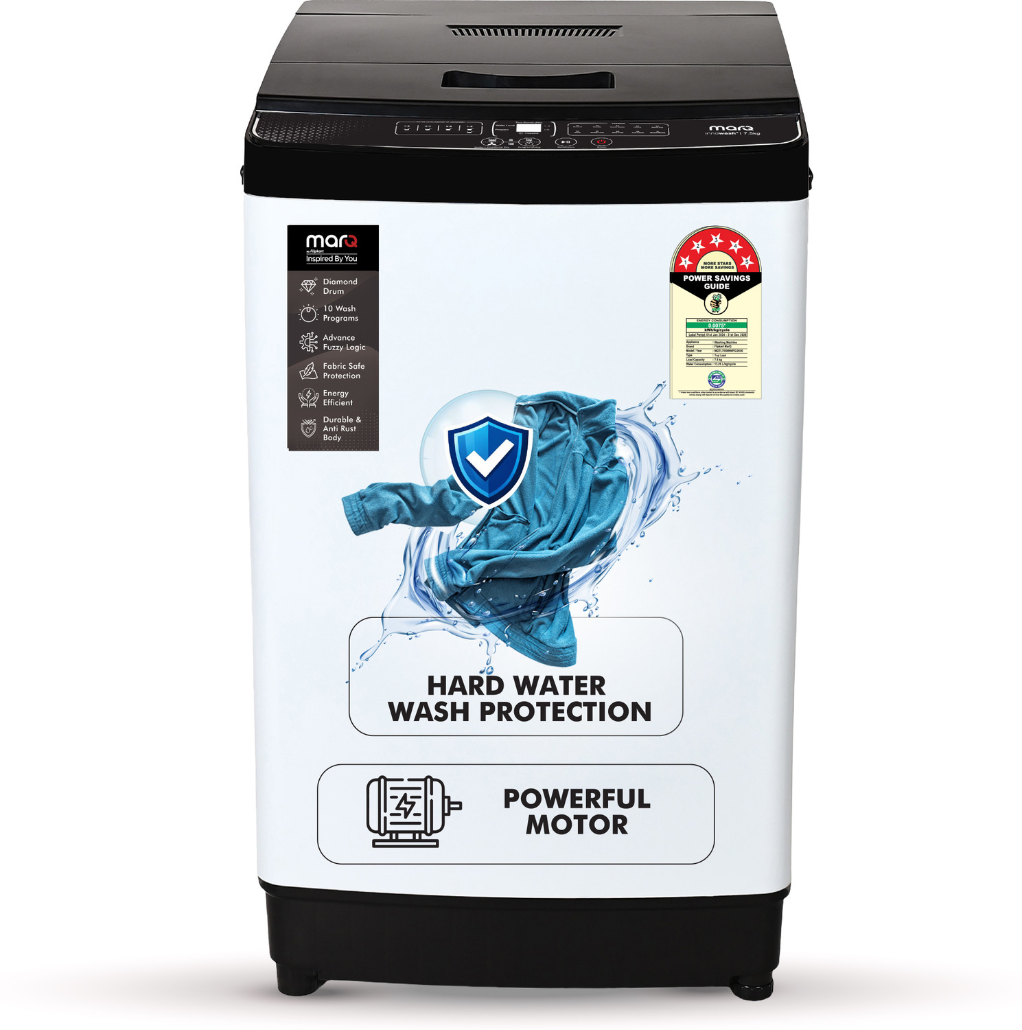 Marq By Flipkart 7.5 Kg Fully Automatic Top Load Washing Machine Grey 1