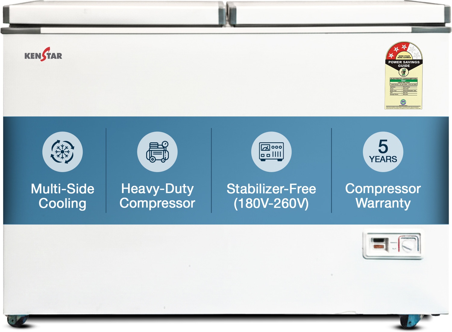 Kenstar 323.0 L Double Door Standard Deep Freezer 1