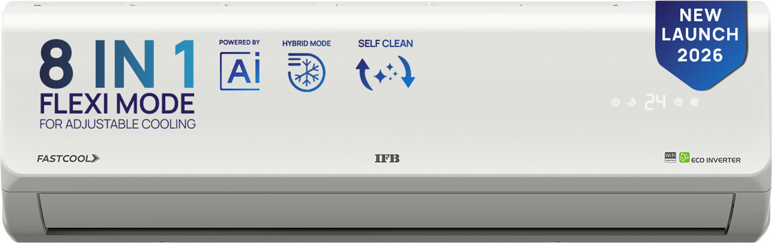Ifb 2026 Model 1 Tons 3 Star Split Inverter With Hybrid Mode, 8-In-1 Flexi Mode, Heavy Duty Compressor, Long Air Throw, Self Clean, Copper Condenser Ac 1