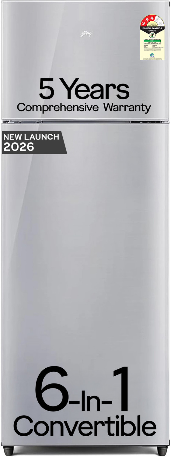 Godrej 223 L Frost Free Double Door 3 Star Refrigerator With 6-In-1 Freezer Convertible 30 Days Farm Freshness 95%+ Food Surface Disinfection 1
