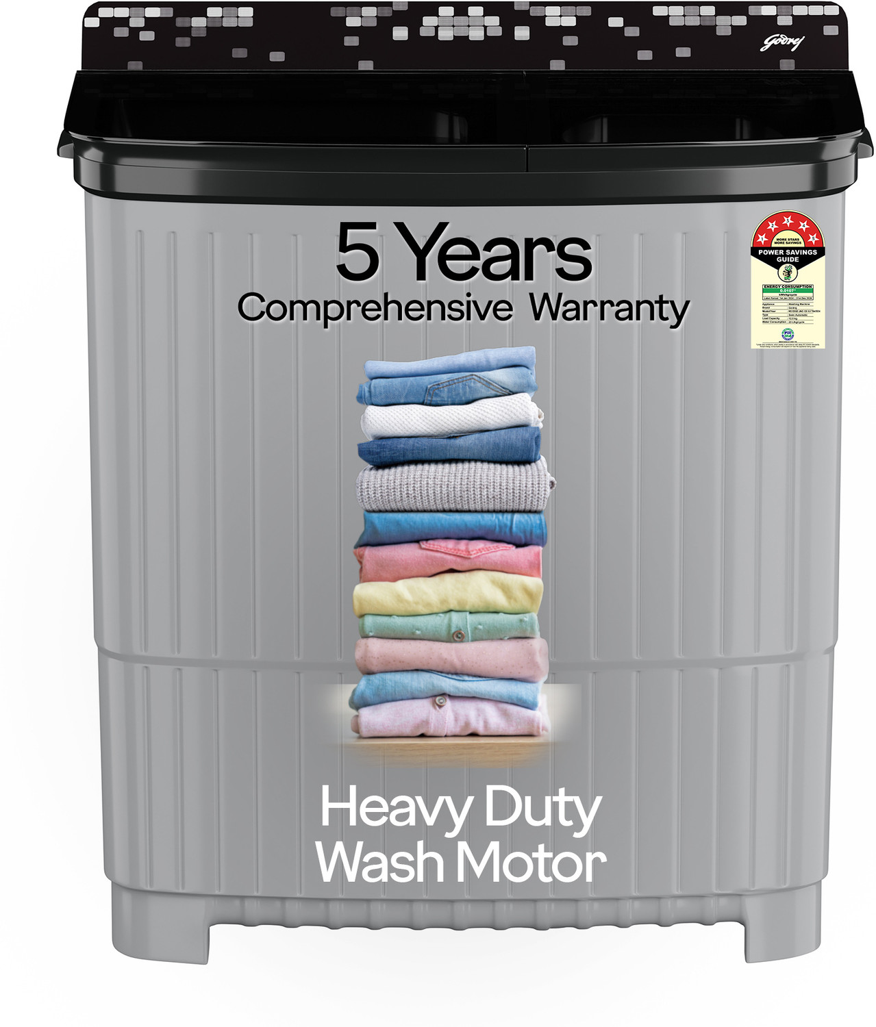 Godrej 12 Kg 5 Star Aqua Power Pulsator With Air Dry &Amp; 4 Wash Programs Semi Automatic Top Load Washing Machine Black, Grey 1