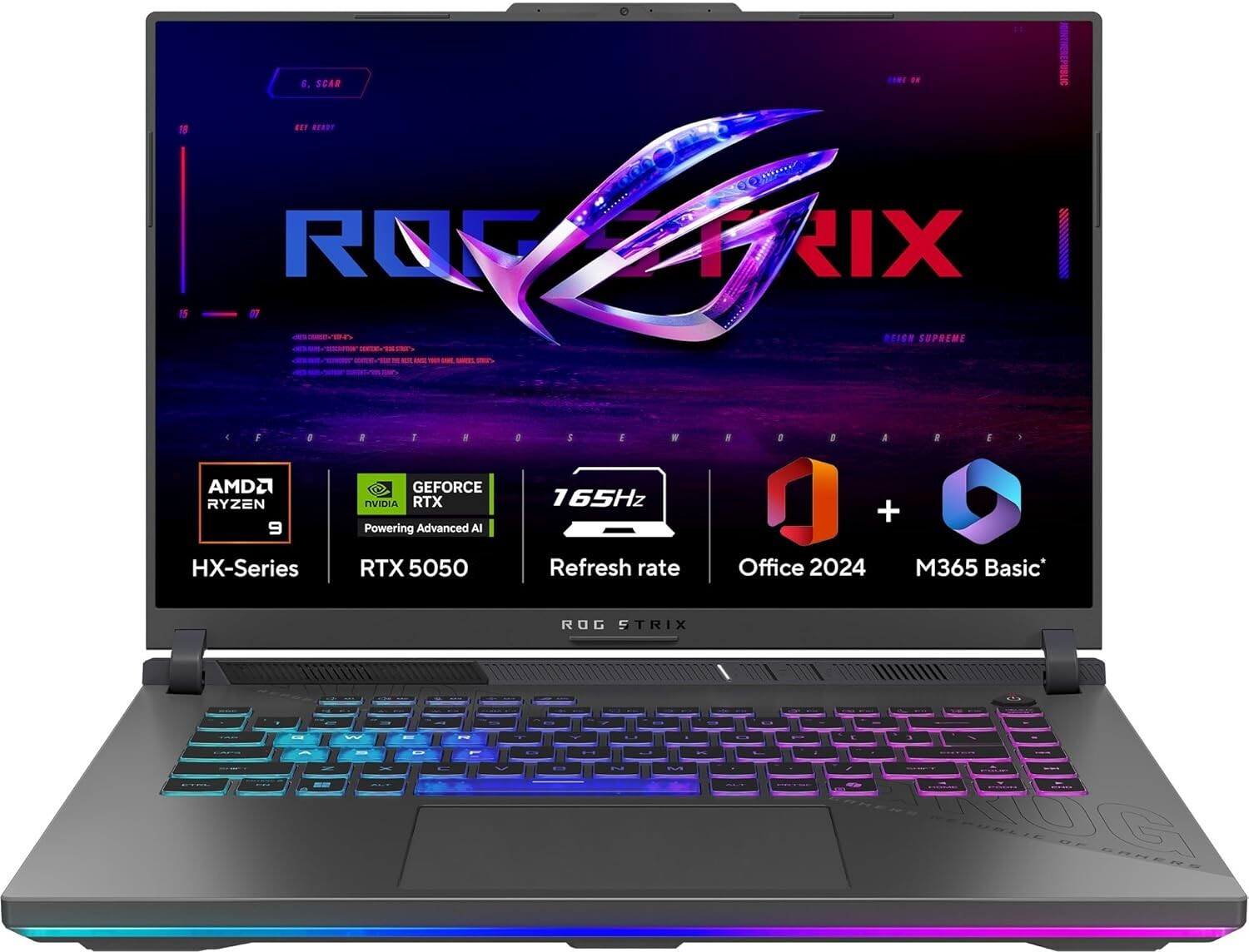 ASUS ROG Strix G16 (2026) AMD Ryzen 9 16 Core 8940HX - (16 GB/1 TB SSD/Windows 11 Home/8 GB Graphics/NVIDIA GeForce RTX 5050/165 Hz) G614PH-RV073WS Gaming Laptop