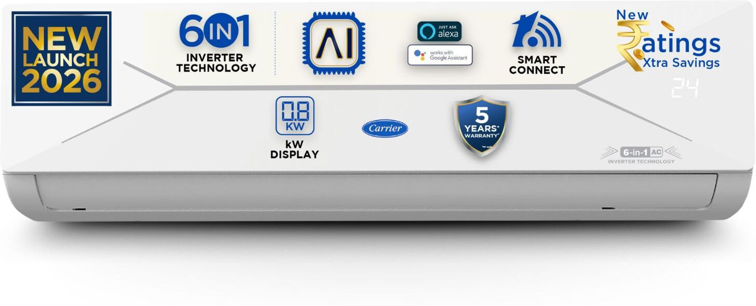 Carrier 2026 Model 1.5 Ton 3 Star Split Inverter With Wi-Fi Ac 1