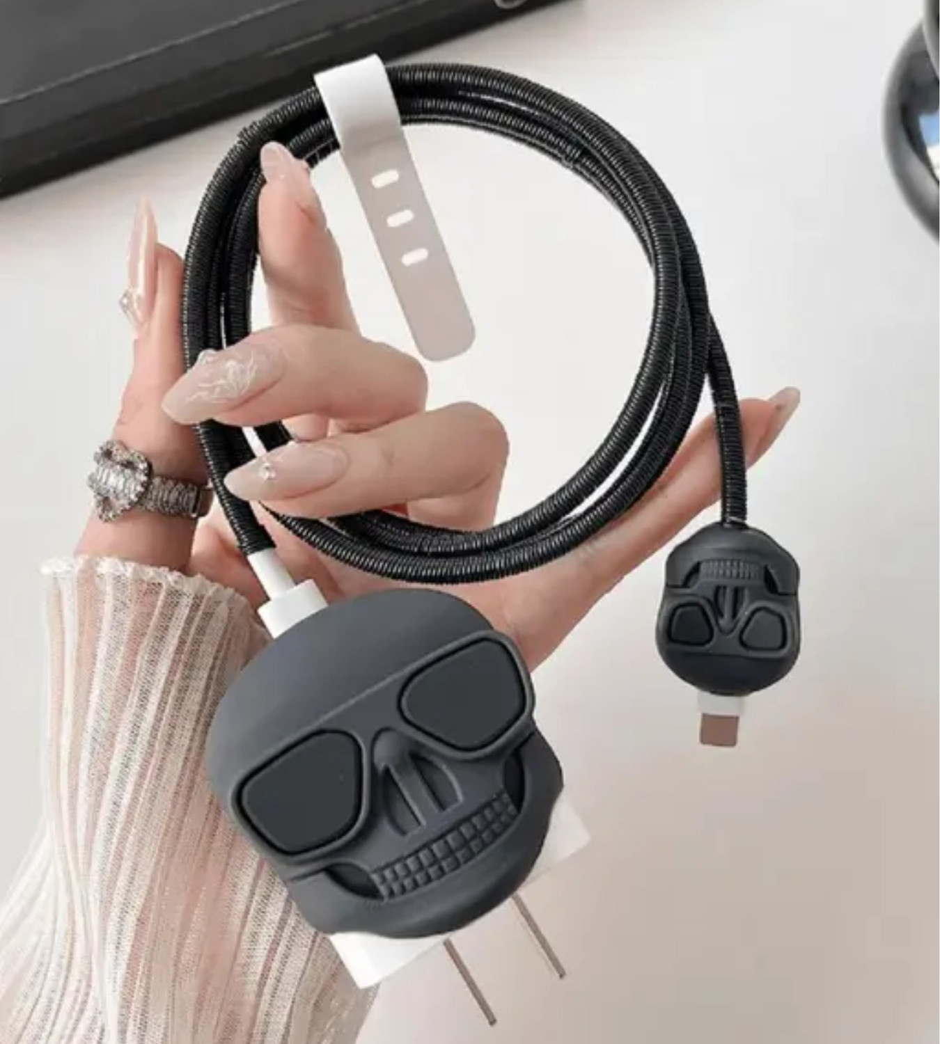 Jetrive Iphone Charger Cover For Only 20 Watt Charger 3D Cartoon Design | Skull Cable Protector 3