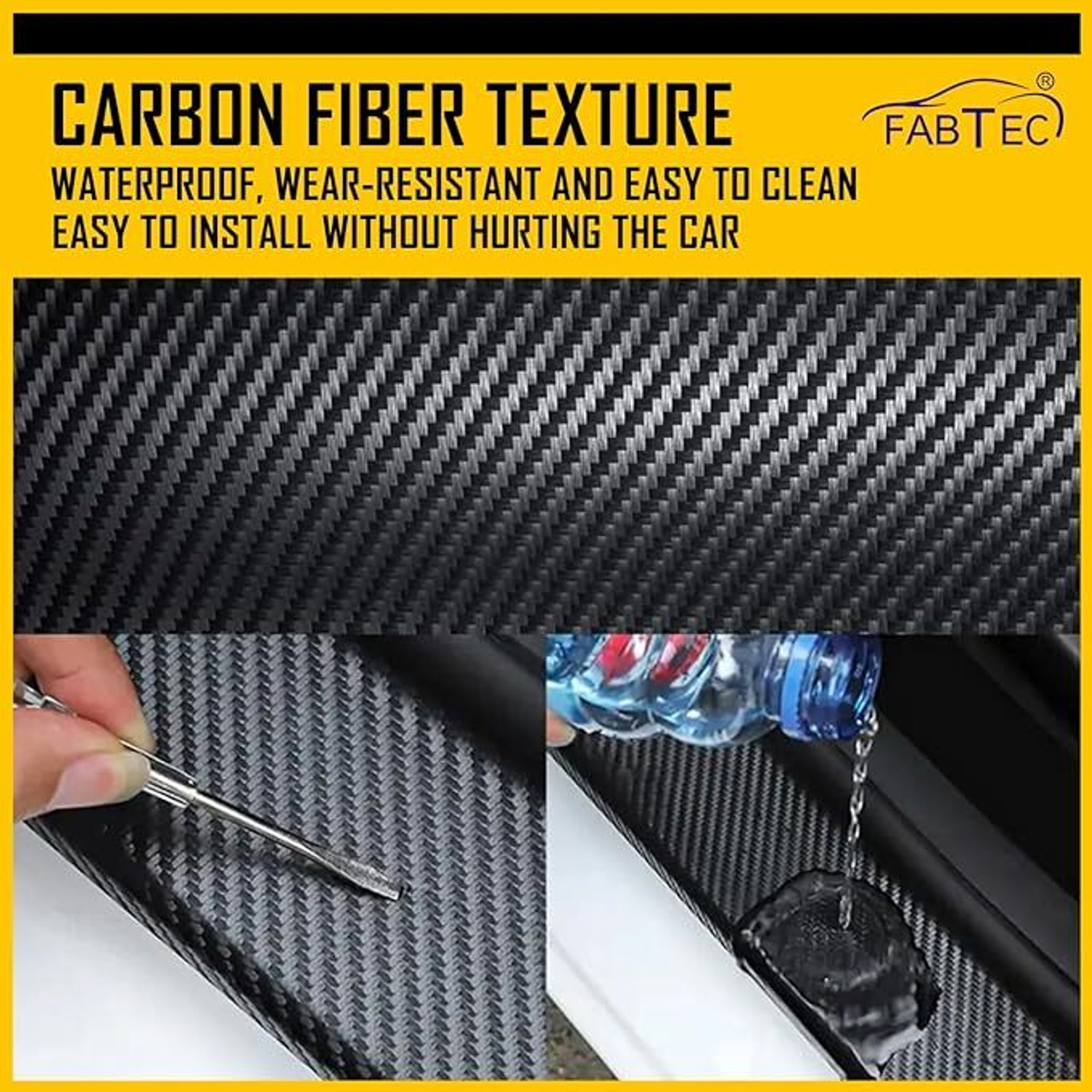 Kdg Treads Nano Black Door Tape-5 Meter Car Door Sill Scuff Guard Protector Door Sill Plate 1
