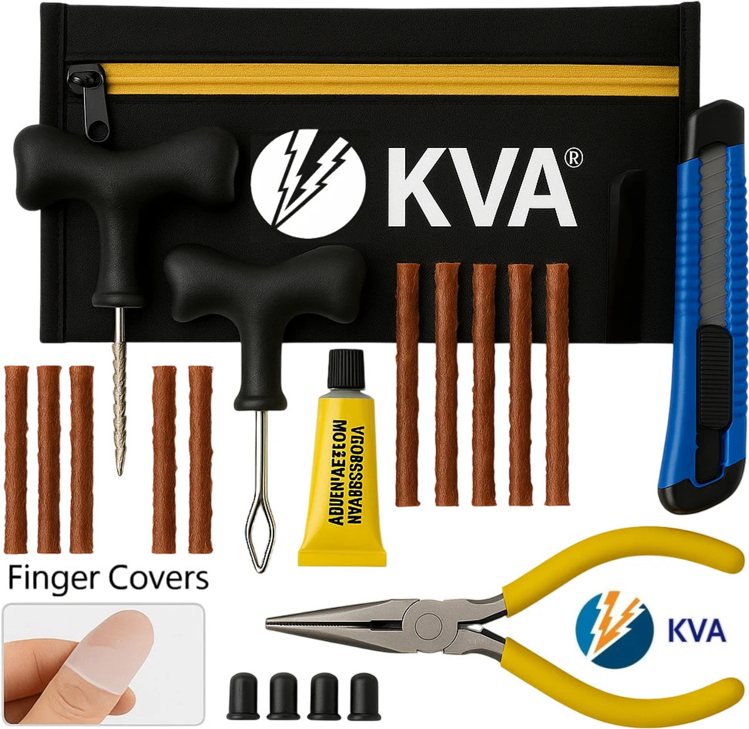 Kva Kv-136 Tubeless Tyre Puncture Repair Kit 1