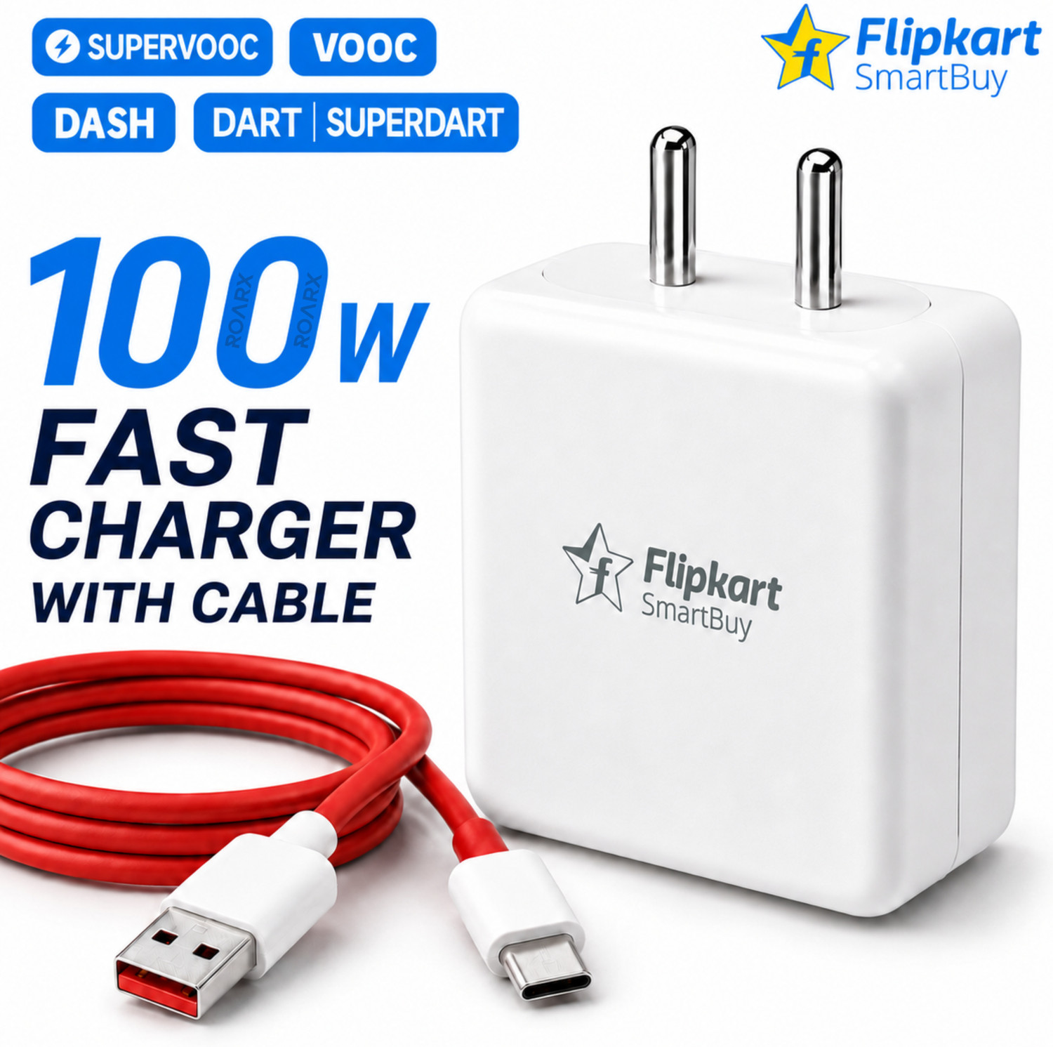Flipkart Smartbuy 100 W Supervooc 9 A Wall Charger For Mobile With Detachable Cable 1