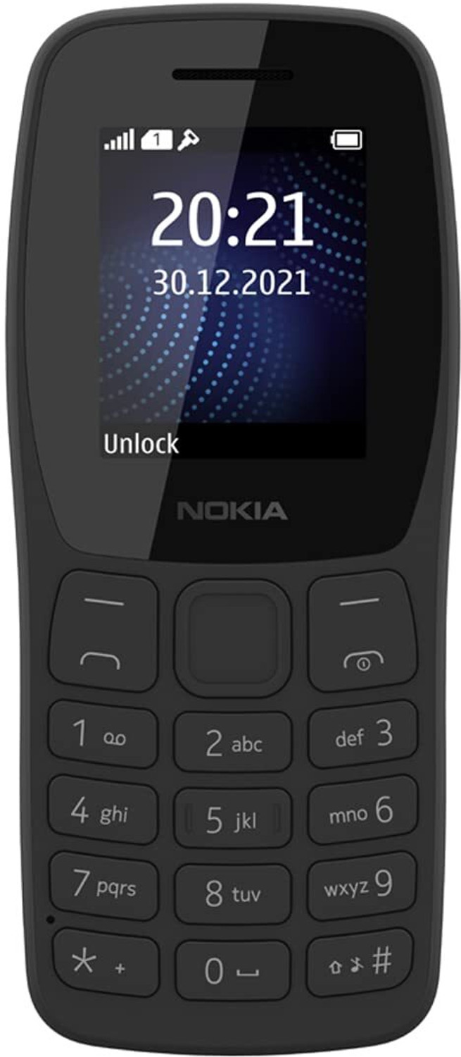 Nokia 105 Classic Single Sim Keypad Phone, Charger In-Box 1