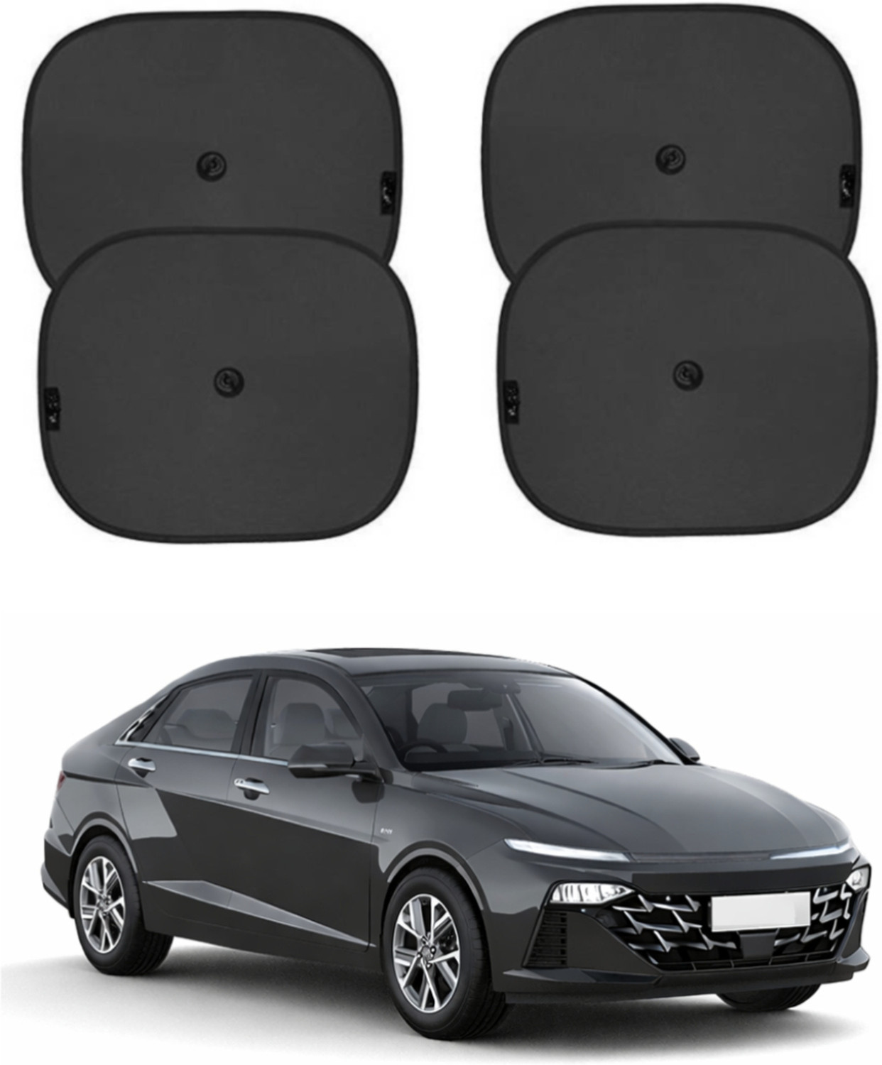 Drivexpert Side Window, Rear Window Sun Shade For Hyundai Verna 7