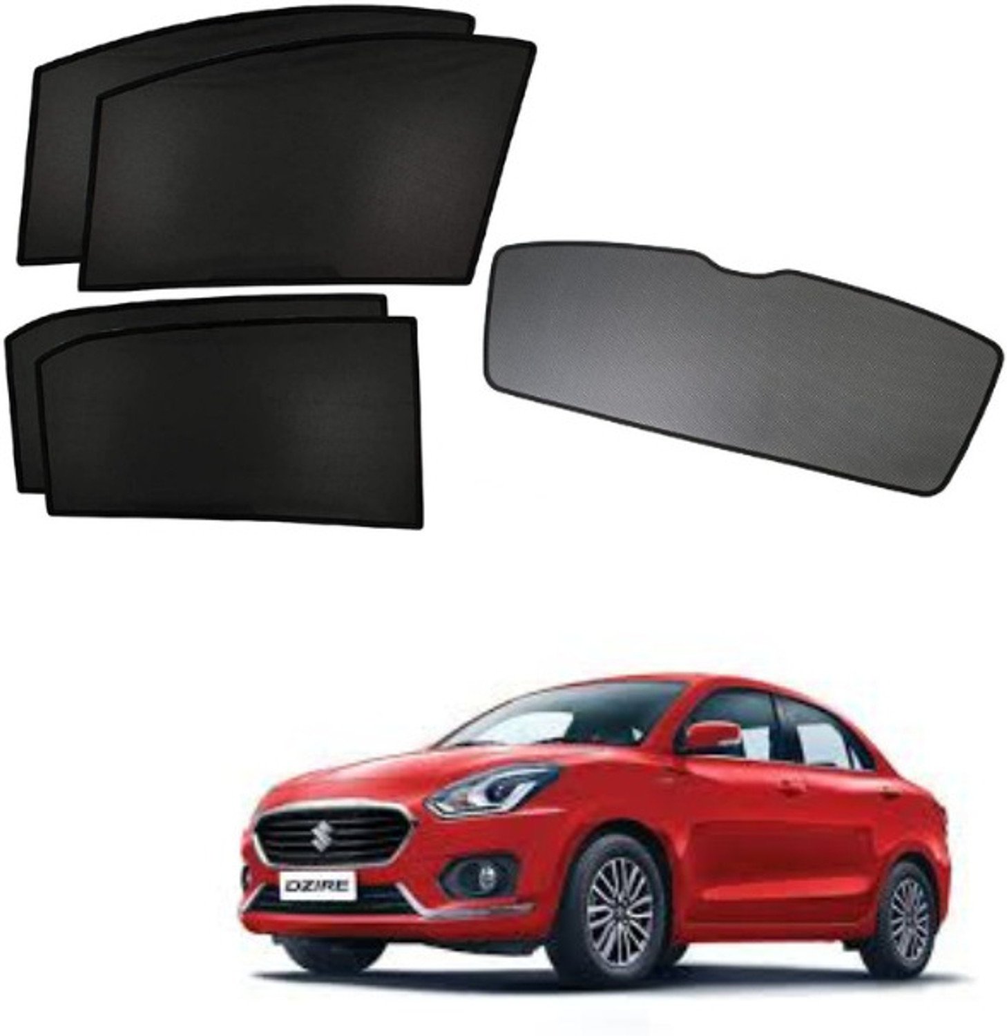 Rakrish Rear Window, Side Window Sun Shade For Maruti Suzuki New Dzire 13