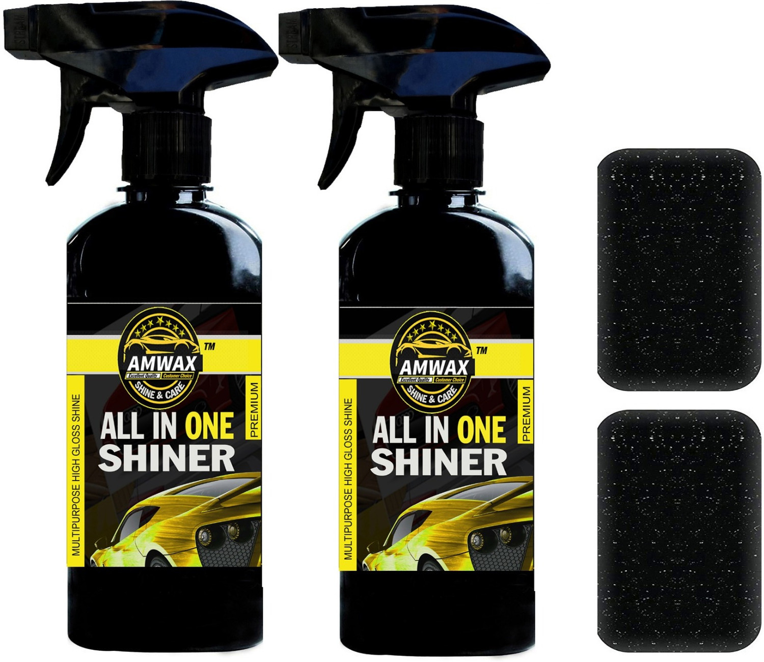 Amwax Liquid Car Polish For Leather, Tyres, Dashboard, Exterior, Bumper 21