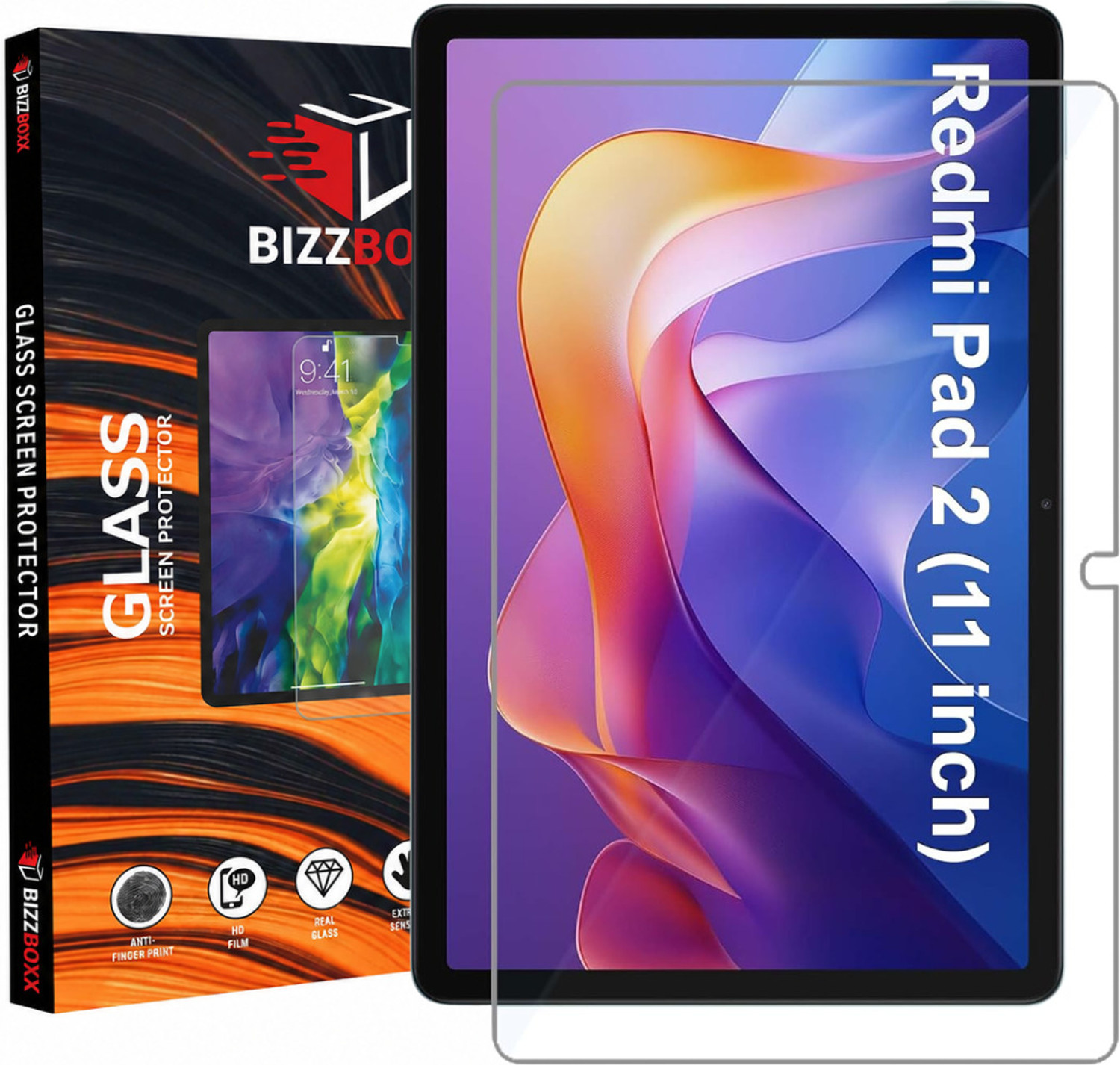 Bizzboxx Edge To Edge Tempered Glass For Redmi Pad 2 Tablet, 11 Inch, Premium Military Grade Gorilla Glas Temper With Self Installation Kit, Wipes, Dust Absorber, Redmi Pad 2 Tablet Glass Protector, Tab Screen Guard, Temper Glass, With Warranty 3