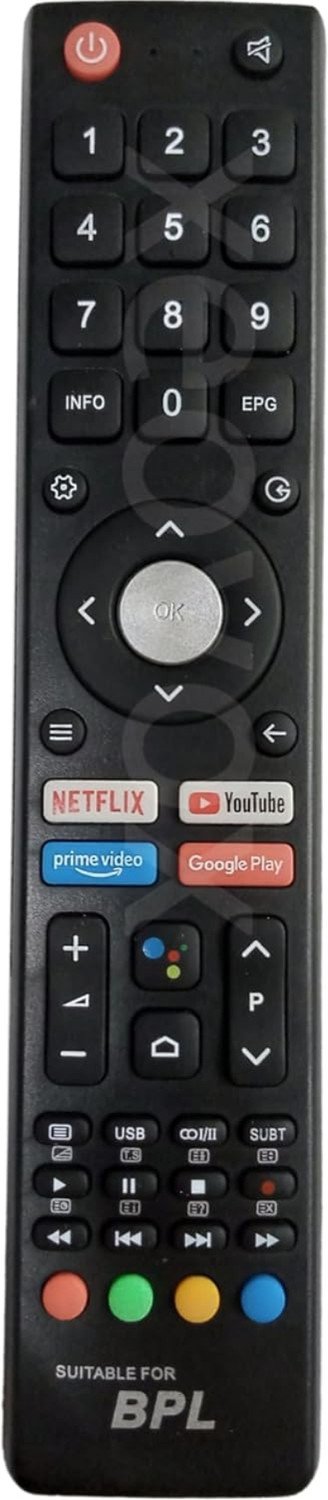 Solid Bpl Television With Ott Hotkeys Without Voice Command Bpl Compatible For Bpl Tv Remote Control Suitable For Smart Android 4K Led Remote Control Compatible For Bpl Lcd Led Tv Remote Controller 19
