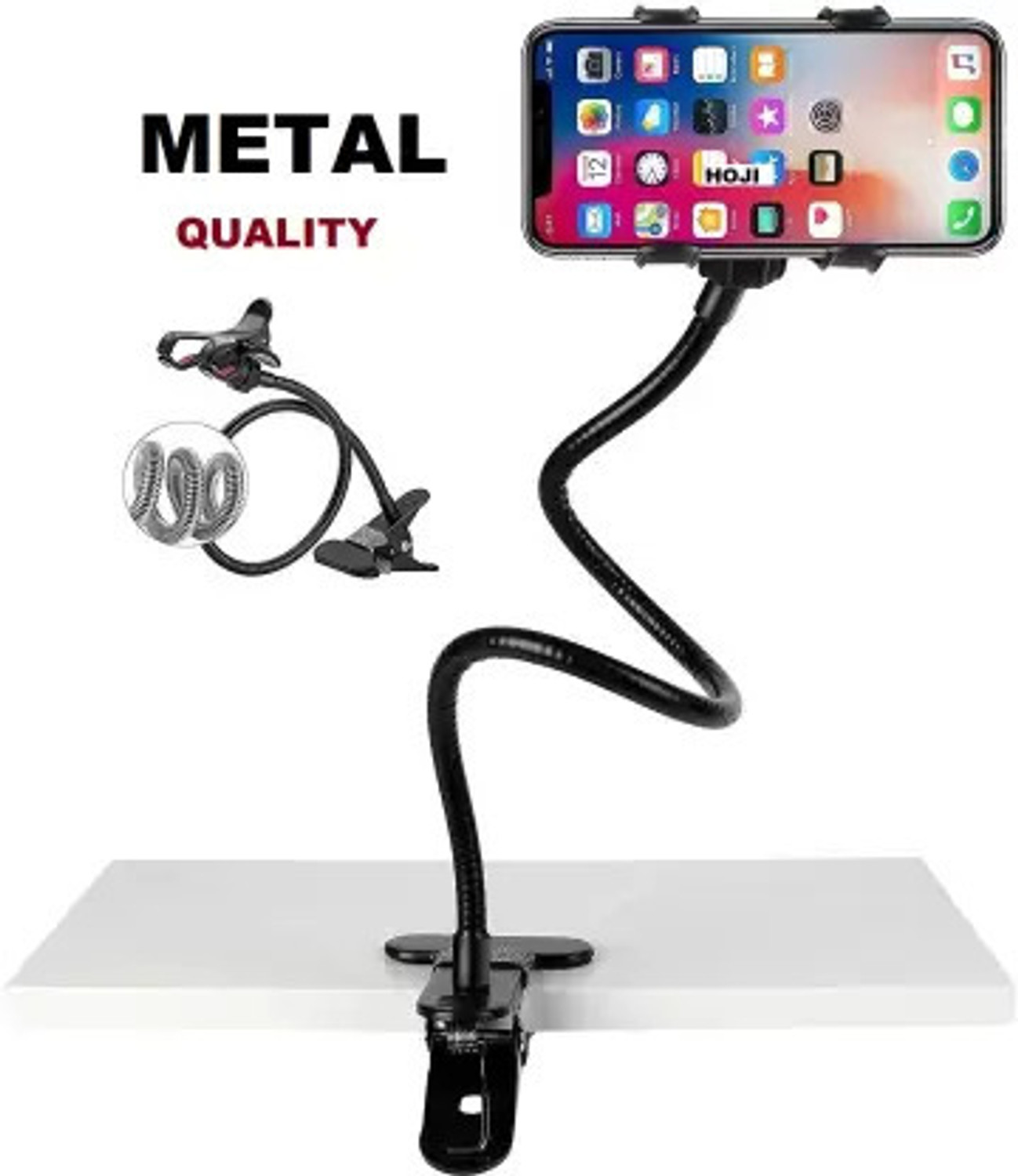 Hold Up Mobile Stand Holder Metal Built - Cell Phone Stand Lazy Mount Multi Angle Clamp Mobile Holder 1