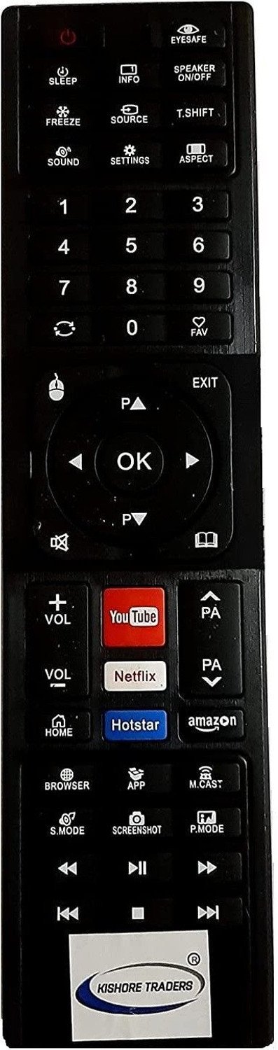 Kishore Traders Compatible Remote Control For 11Plus Led Tv Feltron, Foxsky, T-Series Smart Led Remote Controller 41