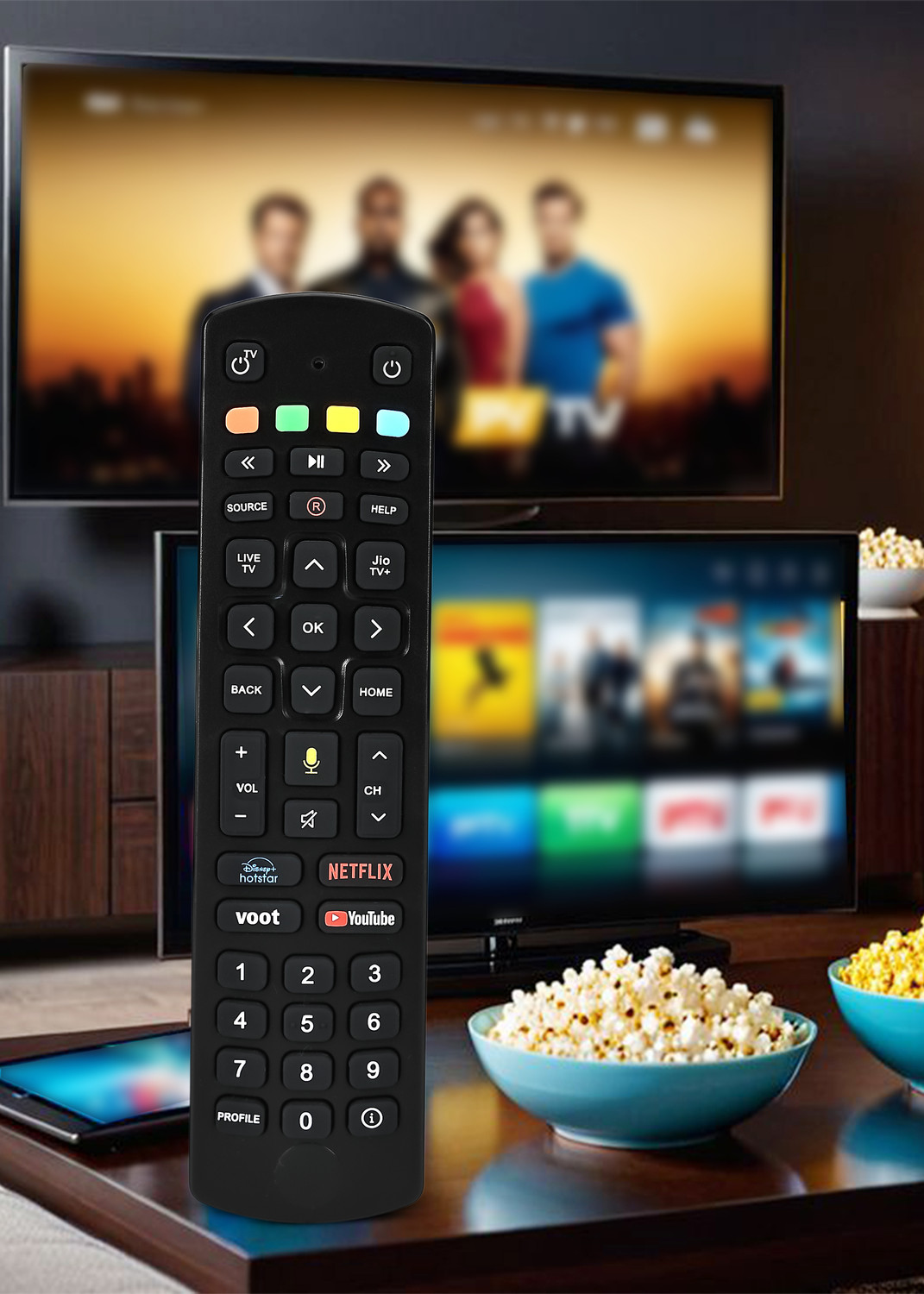 Unified House Compatible With Jio Remote For Setup Box And Fiber Set Top Box With Bluetooth Voice Command Original Remote Control - Pairing Must ! Remote Controller 3
