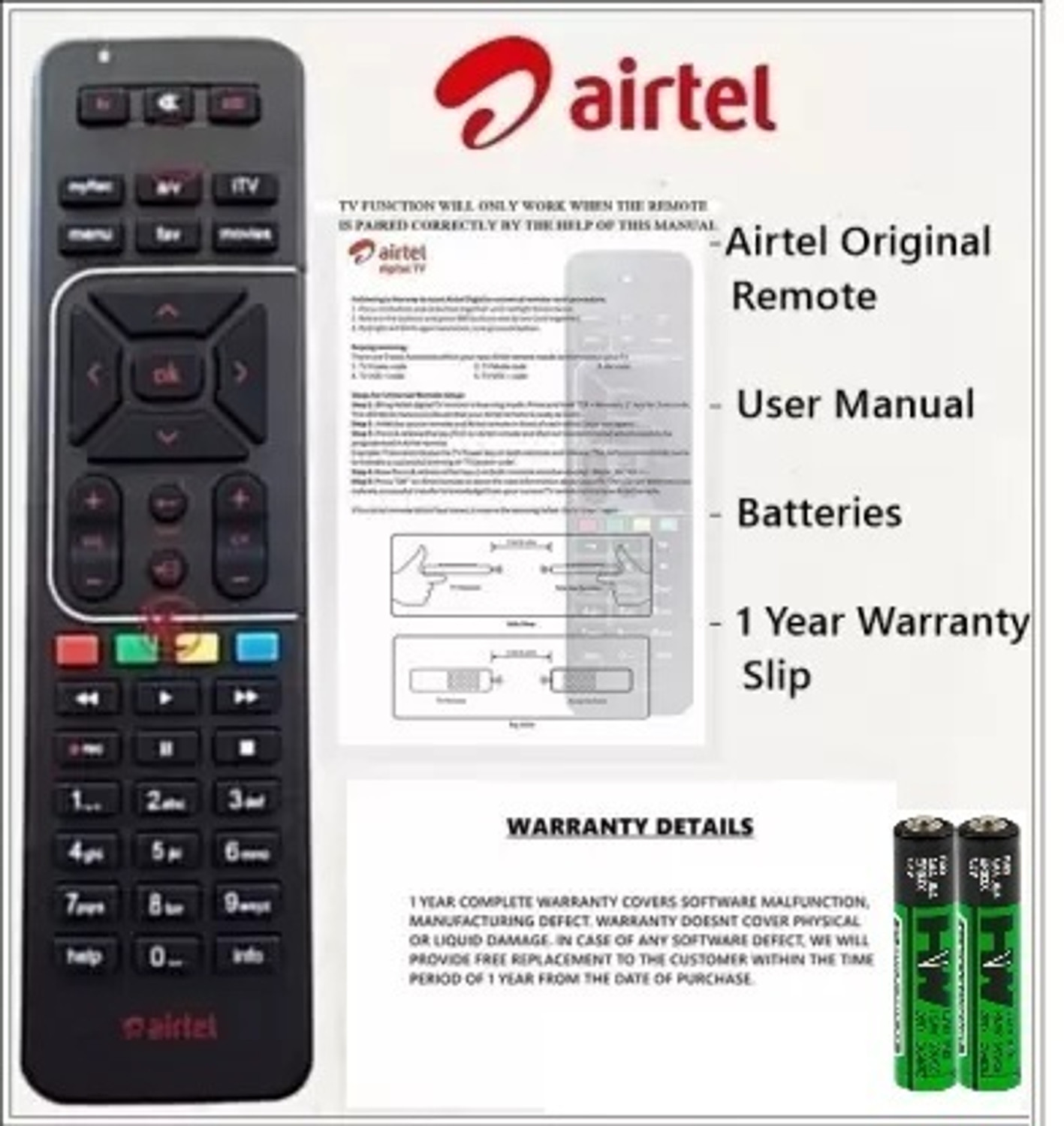 Airtel Universa Digitaltv 100% Genuine Hd Recording Universa Airtel Dth Remote Controller 1