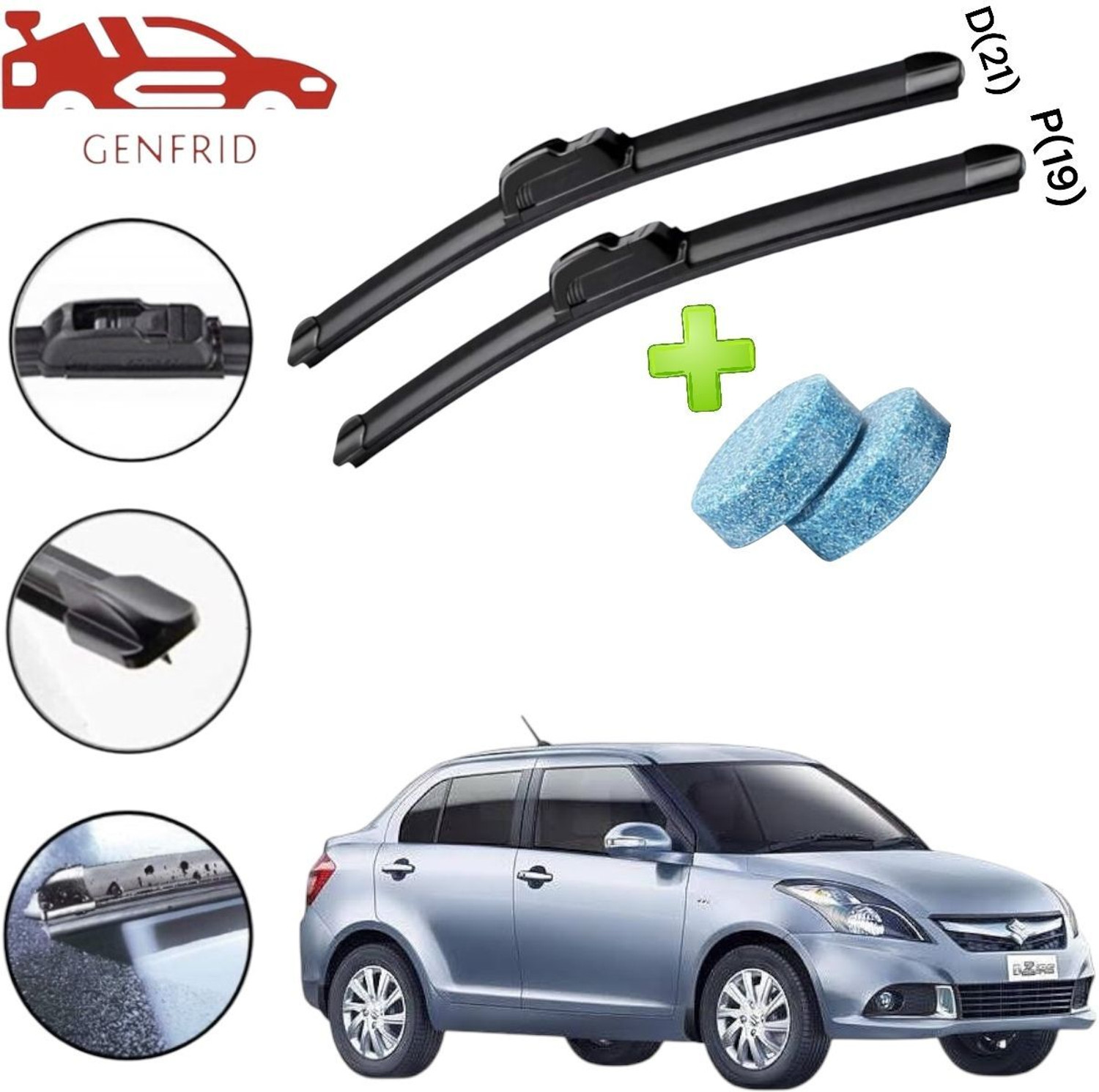 Genfrid Flat Frameless Wiper Blade Windshield Wiper 1