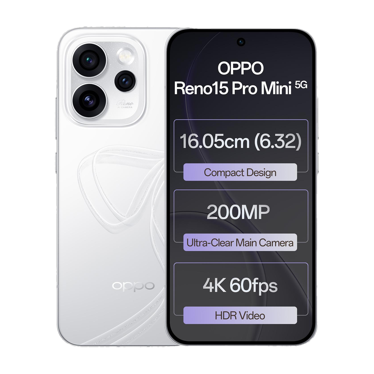 Oppo Reno15 Pro Mini 5G (Glacier White, 512 Gb) 1
