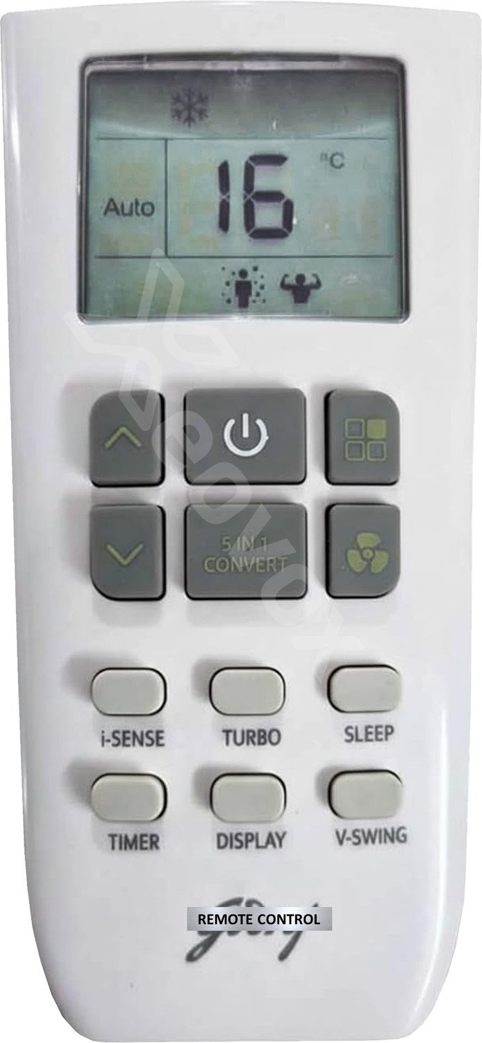 Xeovox Godrej Inverter Ac Godrej Ac Remote Original 5 In 1 I-Sense 1 1.5 2 Ton Split Window Inverter Ac Godrej Remote Controller 1