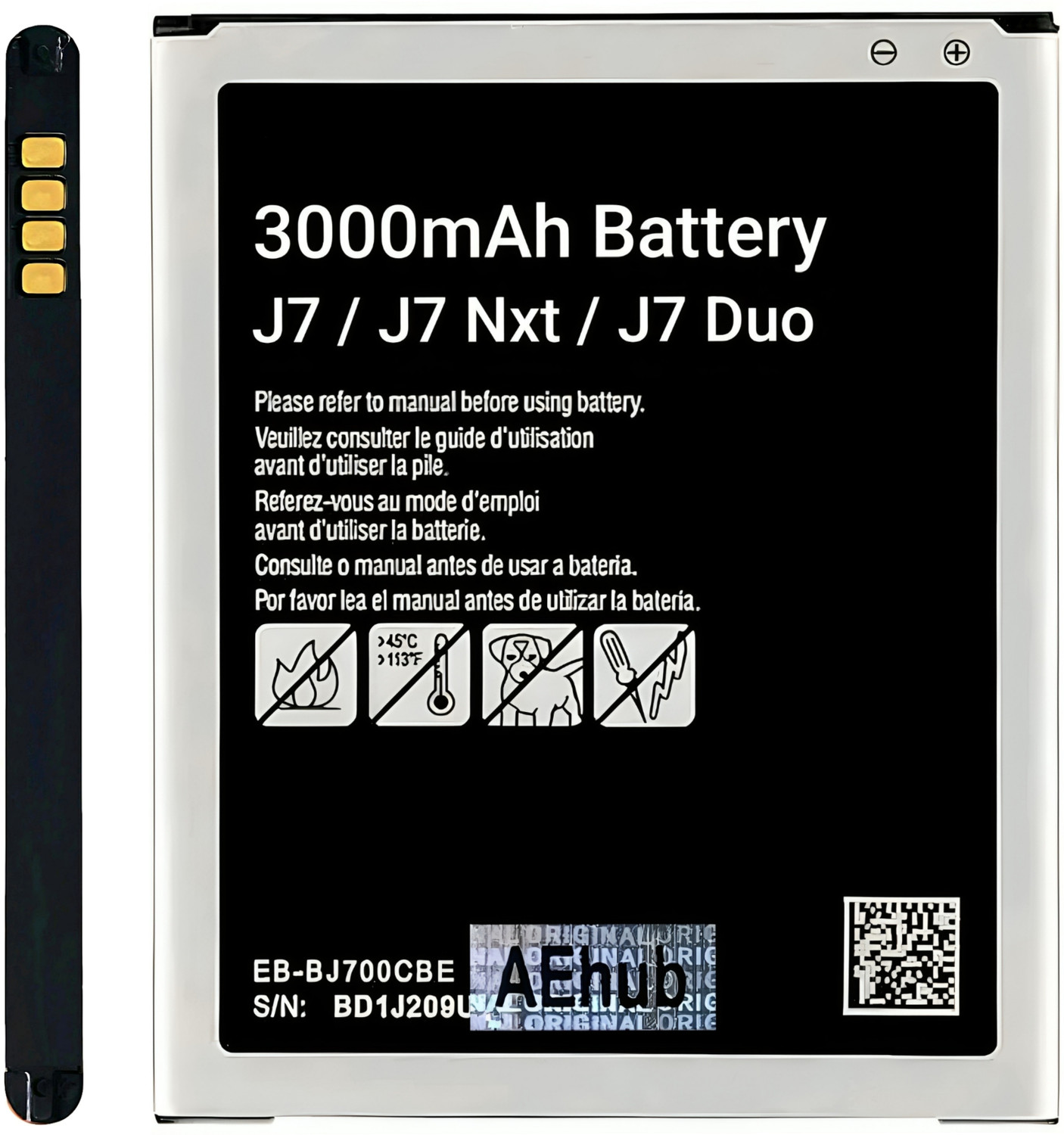 Aehub Mobile Battery For Samsung Galaxy J7 / J7 Nxt / J7 Duo / 3000Mah 3