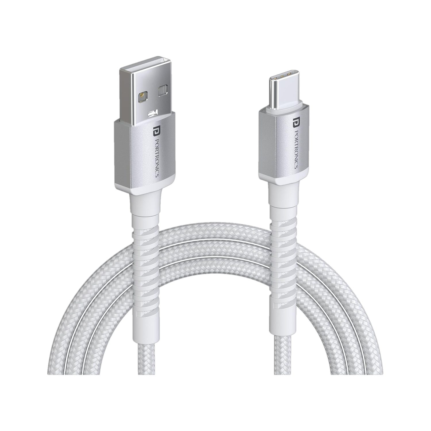 Portronics Usb Type C Cable 3 A 2 M Konnect X Nylon Braided Fast Charging And Data Sync 1