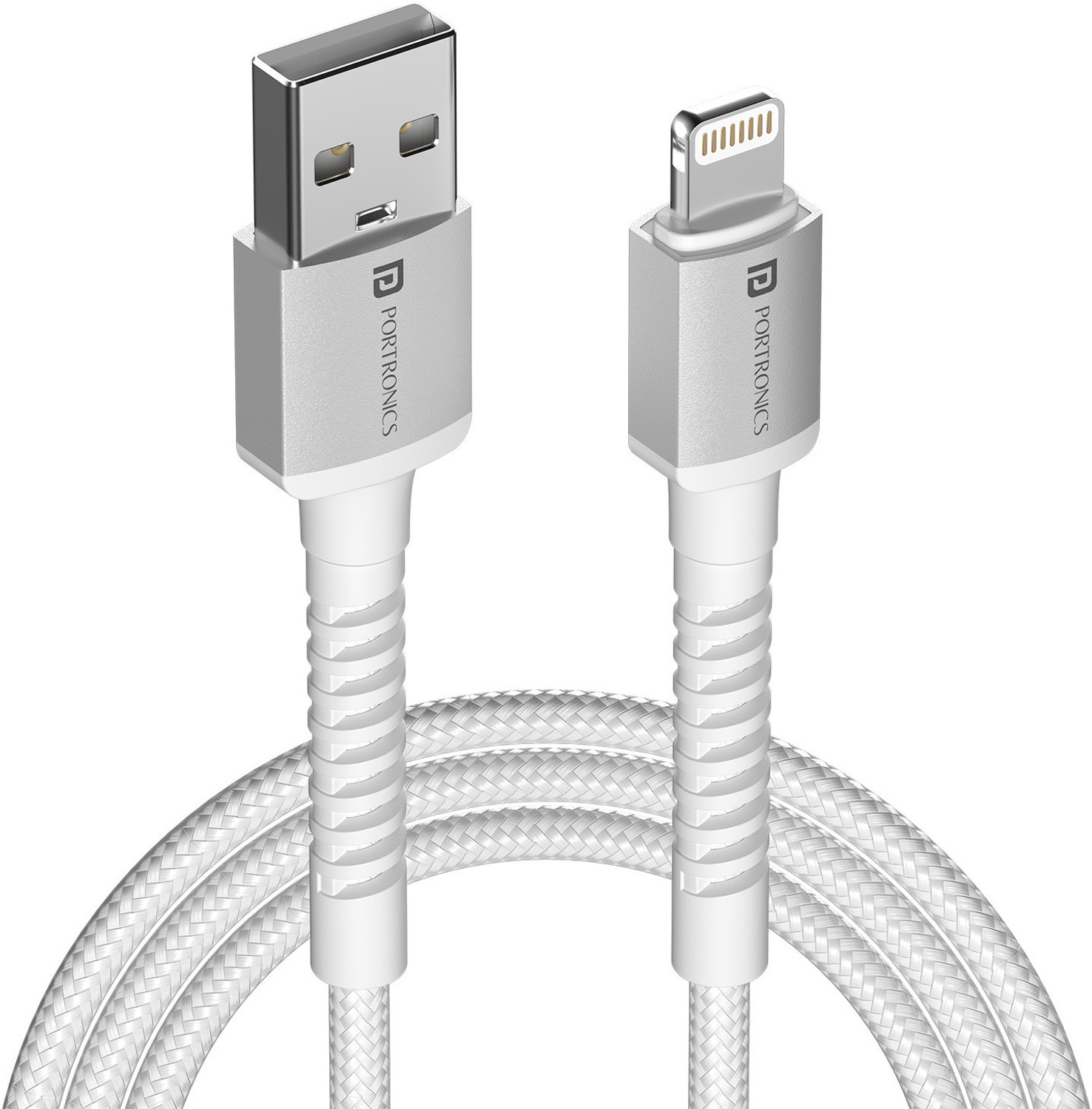 Portronics Lightning Cable 3 A 2 M Konnect X Nylon Braided Fast Charging And Data Sync 1