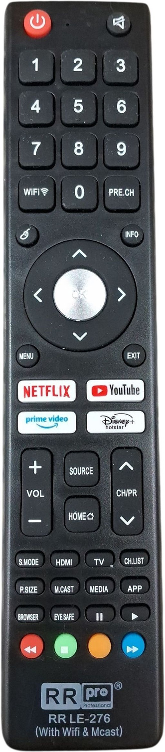 Emrse Le-276 Smart Tv Remote With Wifi &Amp; Mcast Function-162 Compatible With Foxsky Full Hd Smart Led Tv Model No. 43Fs-Vs, 43Fsfhs Tv, Skywall Remote Controller 1