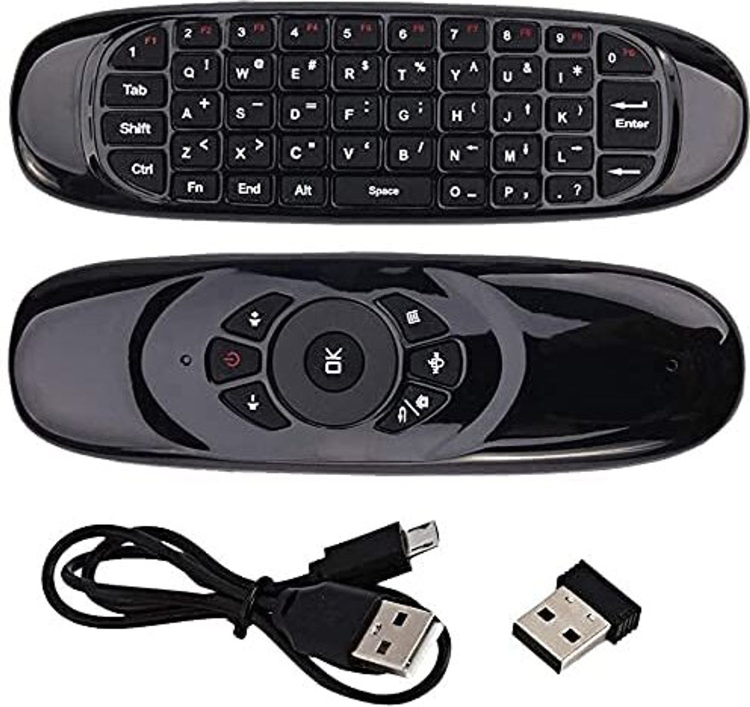 Og X Nexsa Wireless Air Mouse Remote With Keyboard And Motion-Sensing Control Wireless 2.4G Air Mouse Keyboard With Ir Learning Smart Tvs Android Tv Boxes Laptops And Pcs Windows Mac Os Linux Gaming Consoles Remote Controller 1