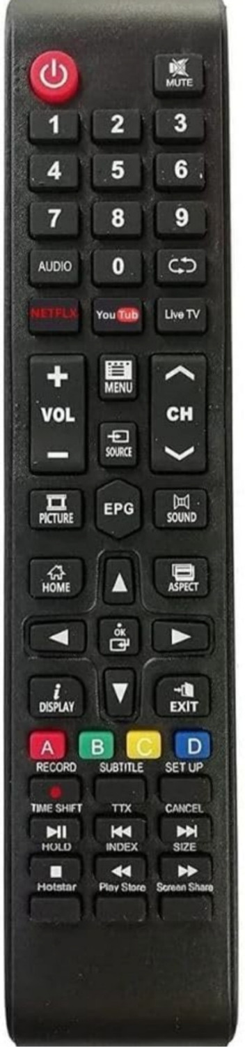 Sugnesh Compatible For Chines Assemble Smart Lcd/Led Tv Remote New Tvr-254 (E) (Exactly Same Remote Will Only Work) Remote Controller 1