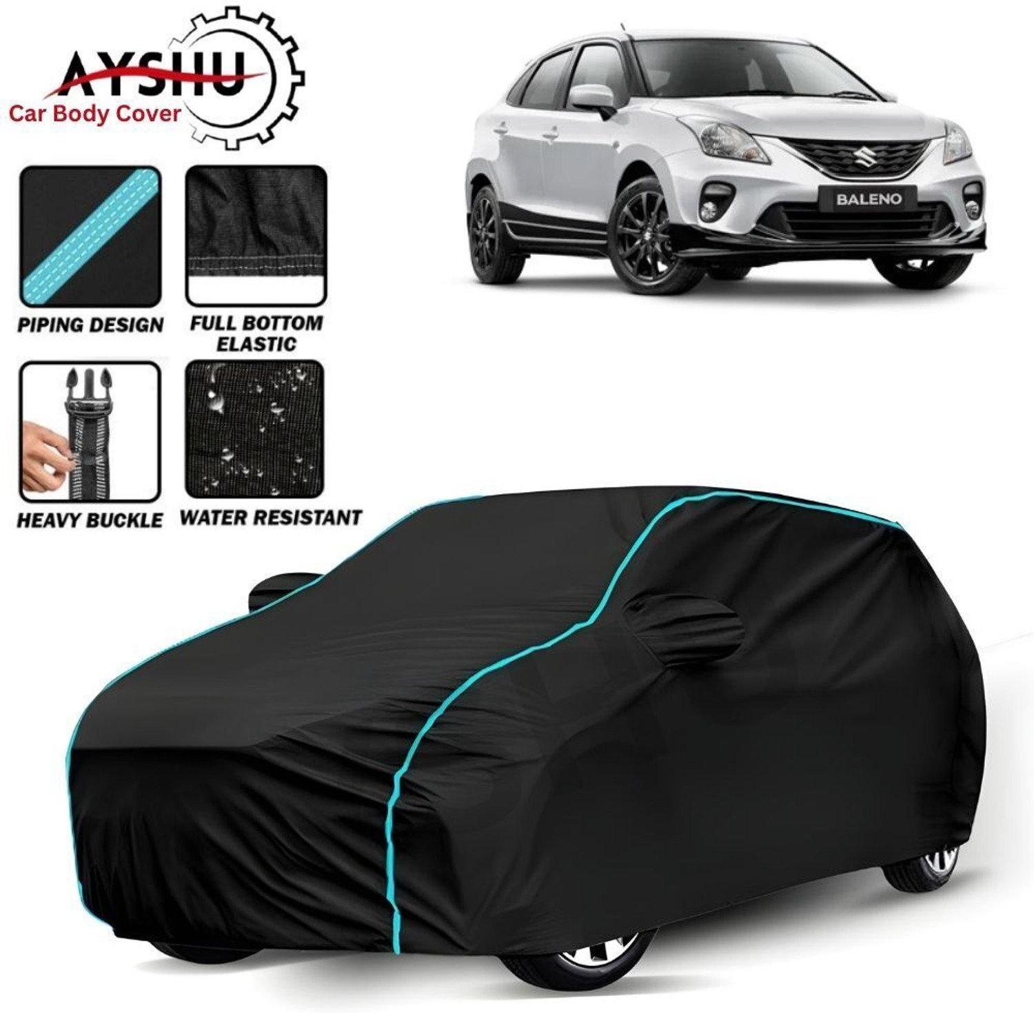 Ayshu Car Cover For Maruti Suzuki Baleno, Baleno 1.2 Alpha, Baleno 1.2 Cvt Delta, Baleno 1.2 Cvt Zeta, Baleno 1.2 Sigma, Baleno 1.6I (With Mirror Pockets) 59