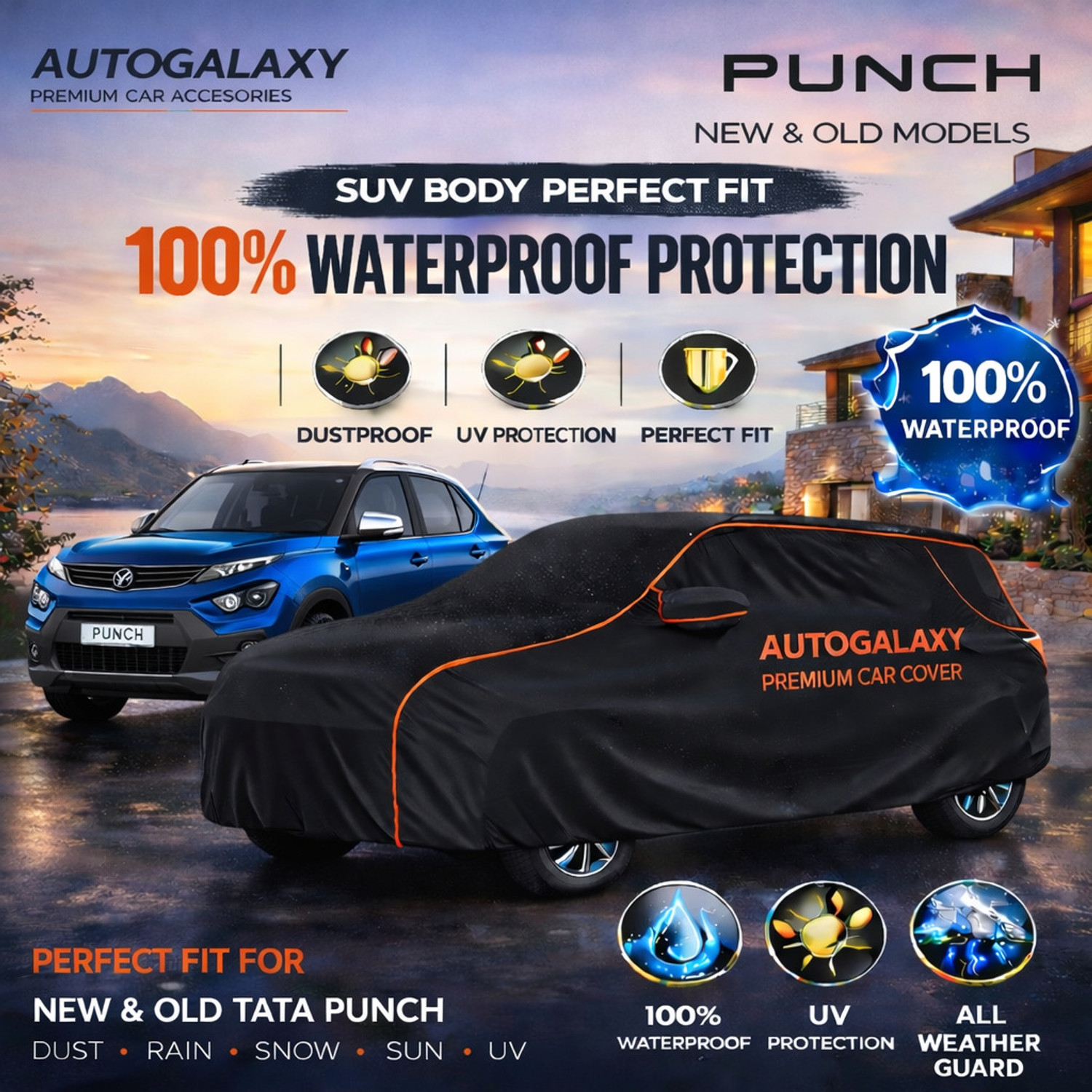 Autogalaxy Car Cover For Tata Punch (With Mirror Pockets) 47